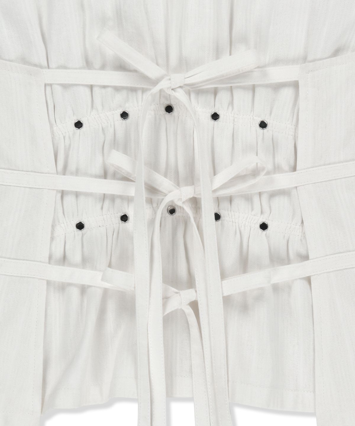 마뗑킴(MATIN KIM) HALTER NECK SHIRRING BLOUSE IN WHITE