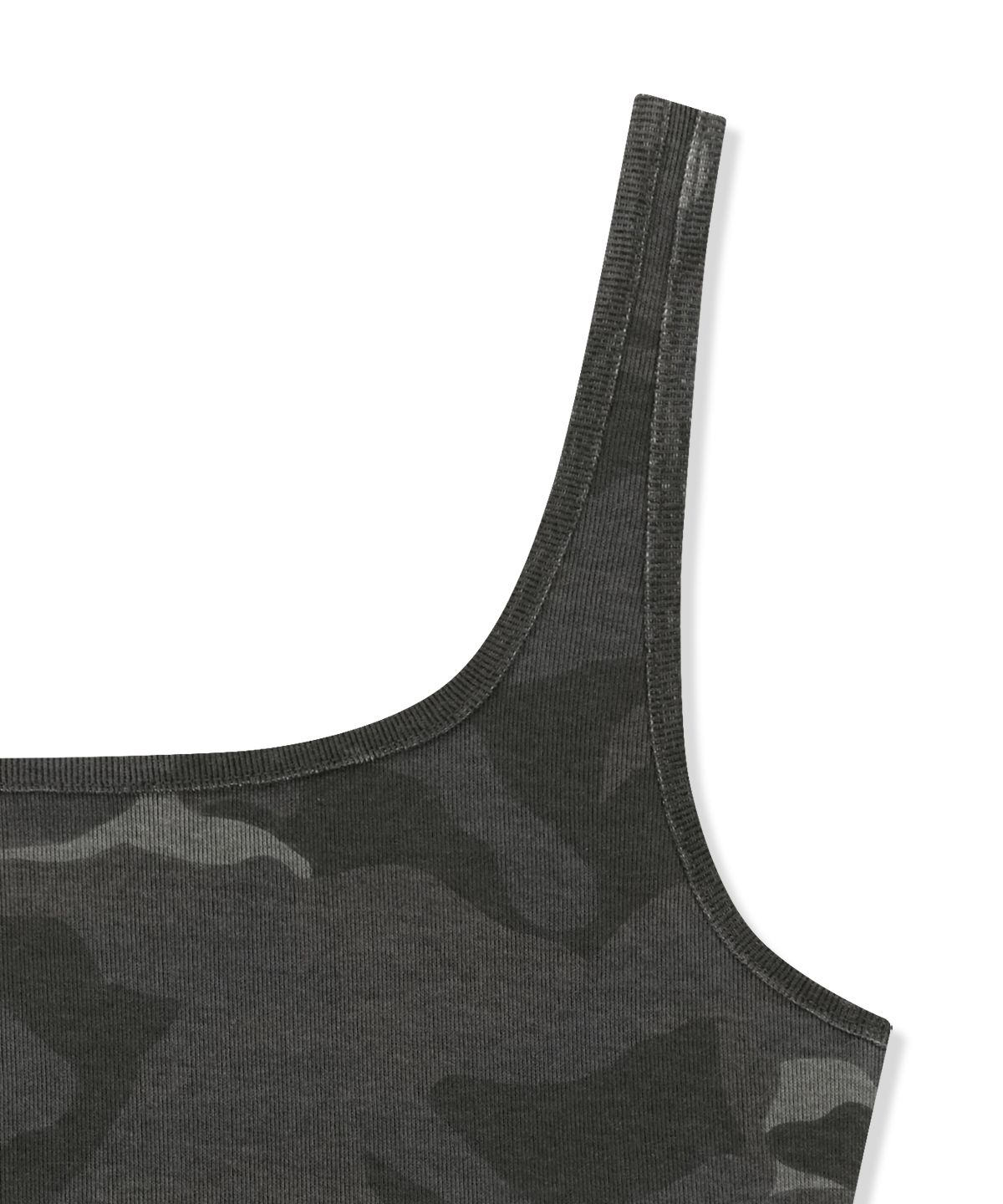 마뗑킴(MATIN KIM) SQUARE NECK CROPPED TANK TOP IN CHARCOAL