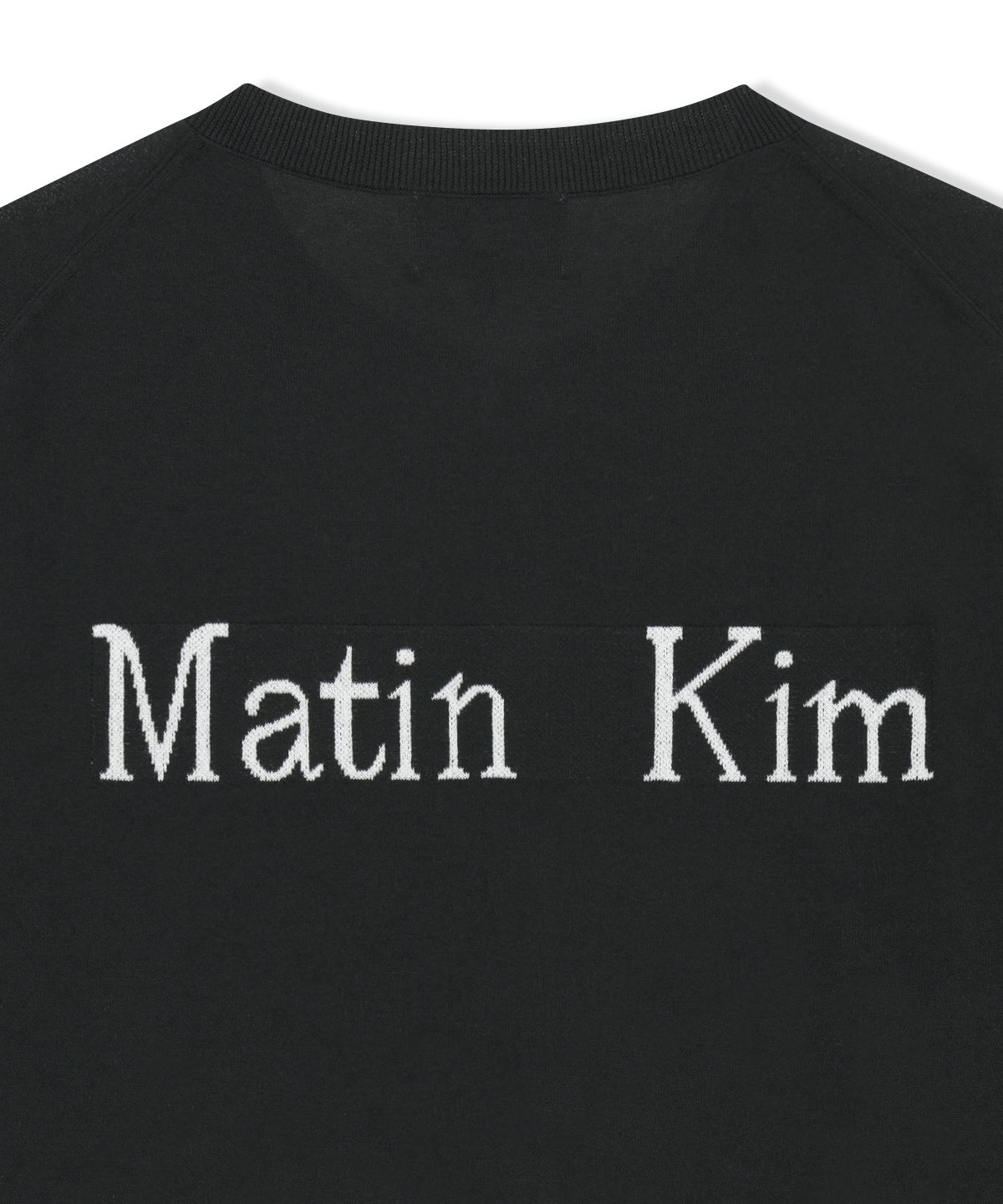 마뗑킴(MATIN KIM) BACK LOGO SHEER CARDIGAN FOR MEN IN BLACK