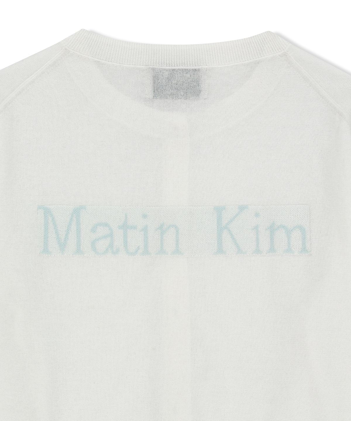 마뗑킴(MATIN KIM) BACK LOGO SHEER CARDIGAN FOR WOMEN IN WHITE