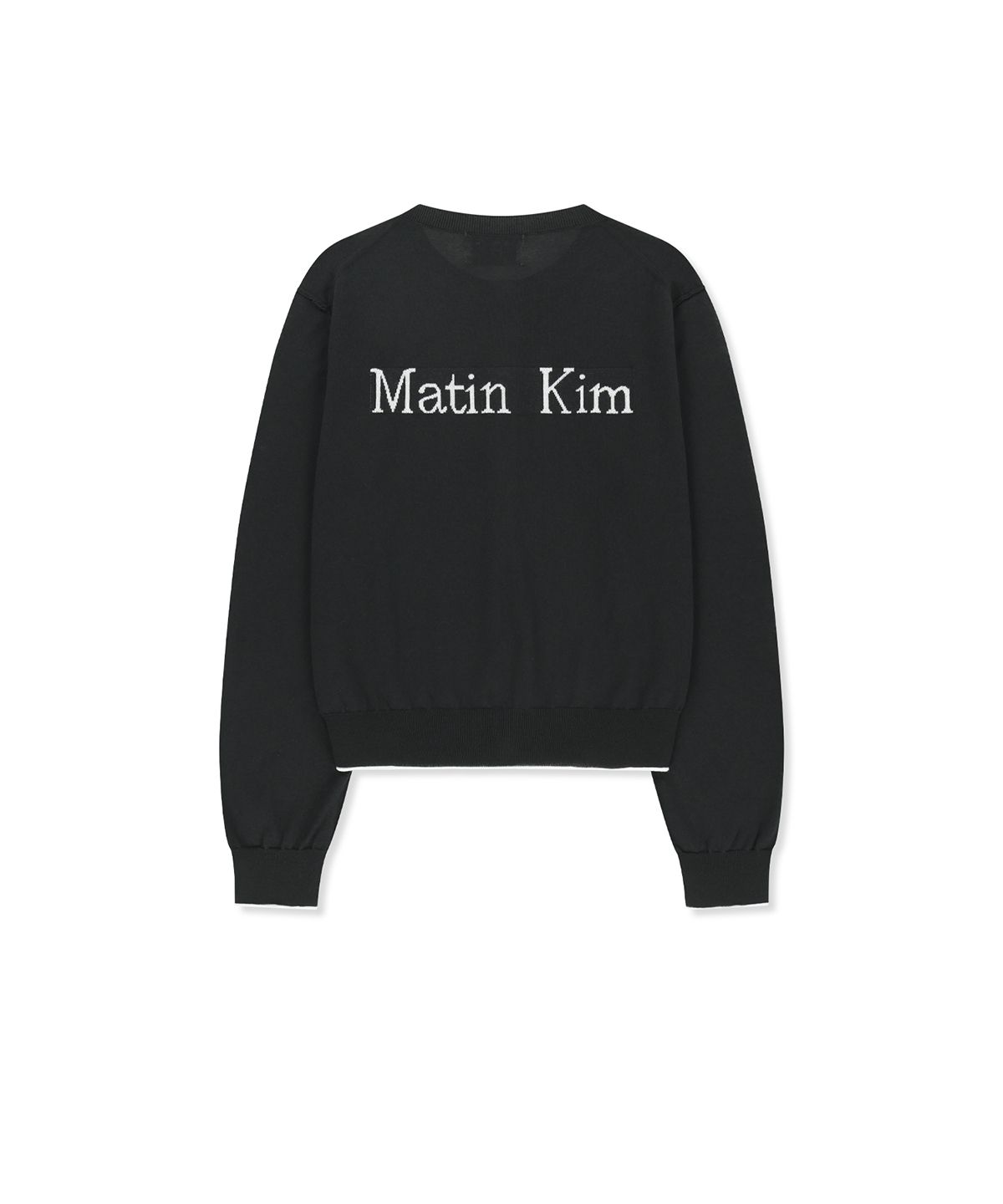 마뗑킴(MATIN KIM) BACK LOGO SHEER CARDIGAN FOR WOMEN IN BLACK