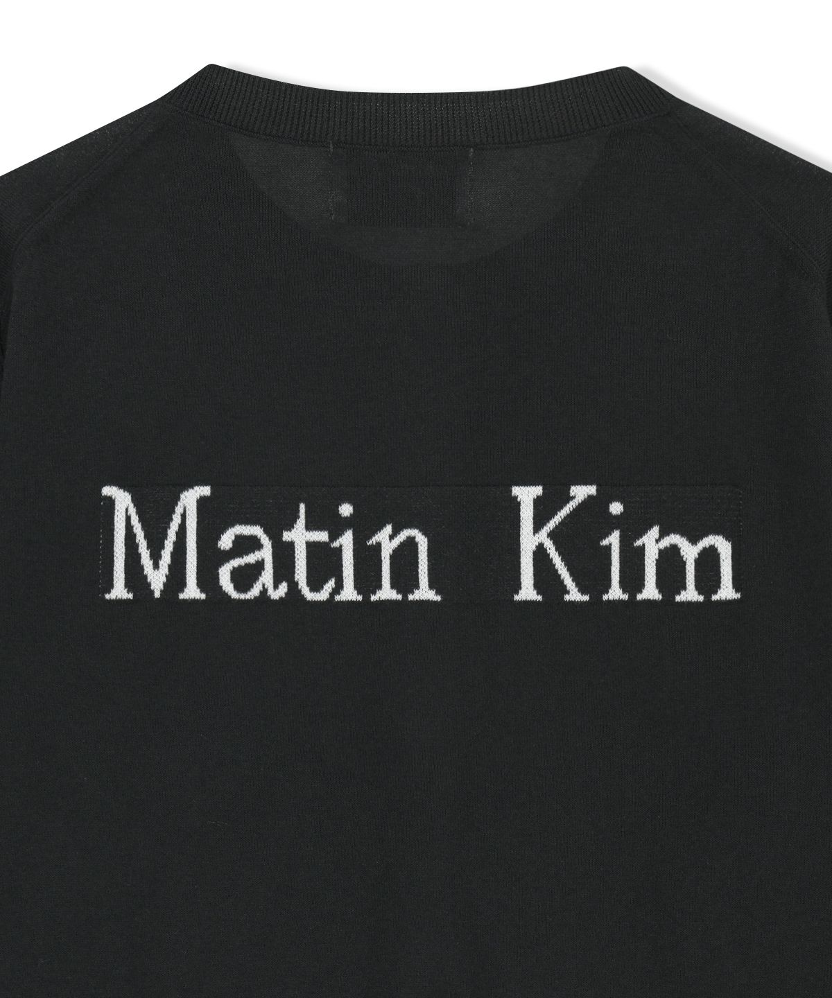 마뗑킴(MATIN KIM) BACK LOGO SHEER CARDIGAN FOR WOMEN IN BLACK