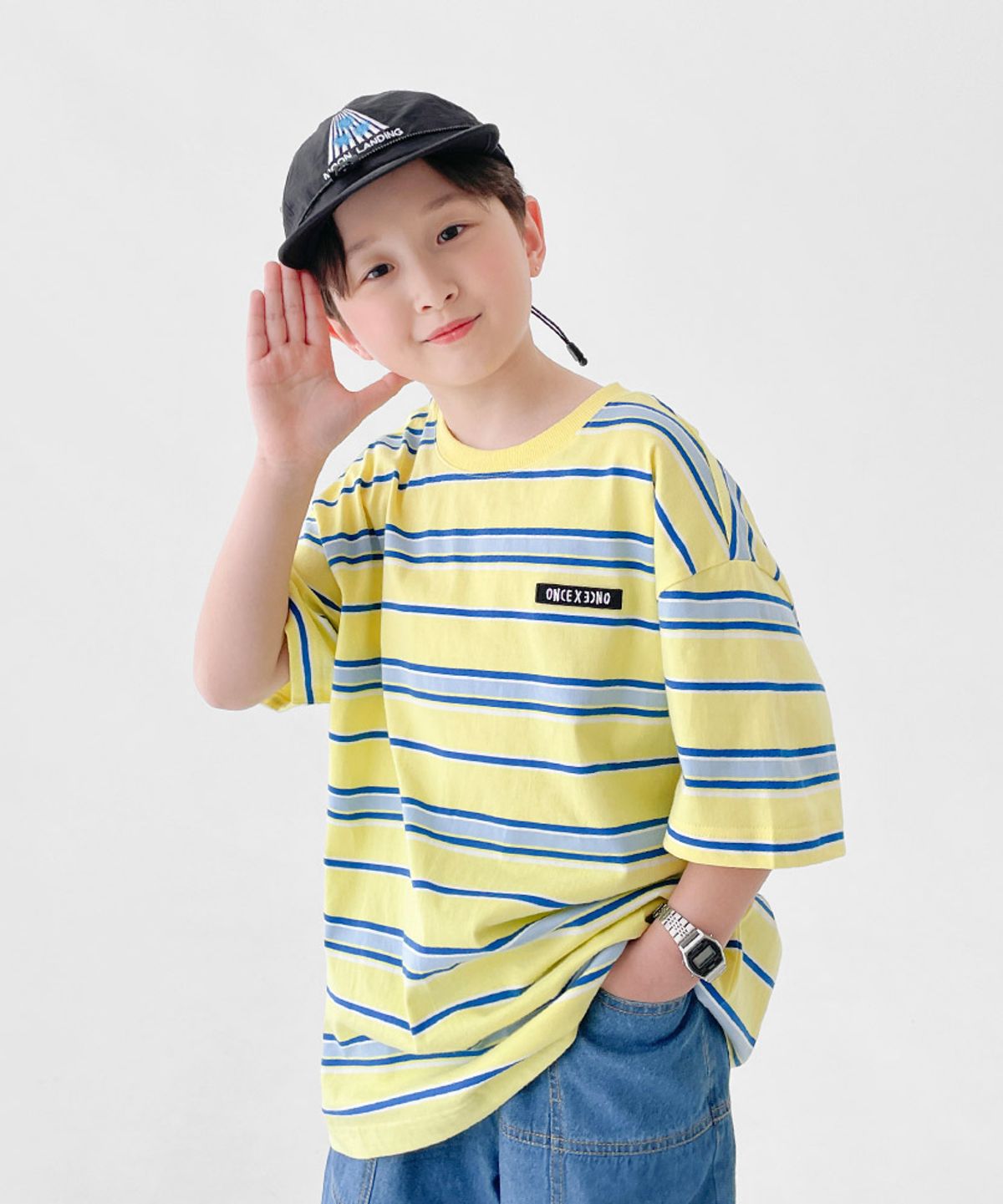 베리클로젯(BERRYCLOSET) 라디오 스트라이프 반팔티