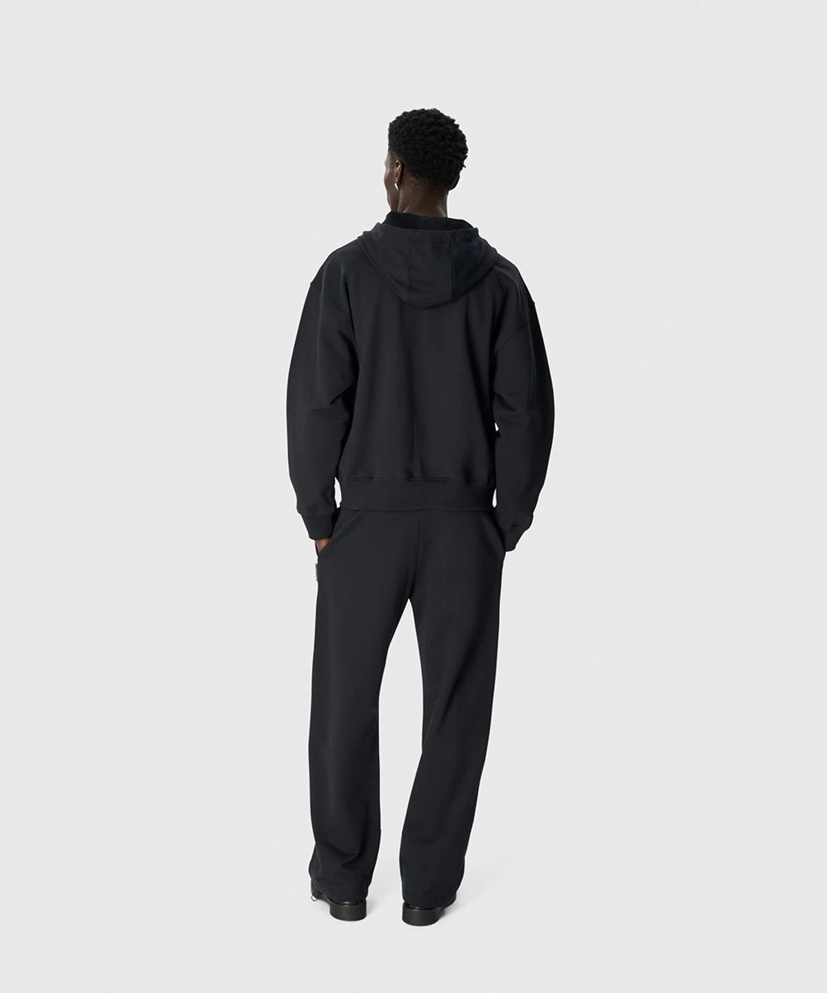 마린 세르(MARINE SERRE) (M) 문 로고 저지 플리스 후디 블랙 MOON LOGO JERSEY FLEECE HOODIE BK99 BLACK