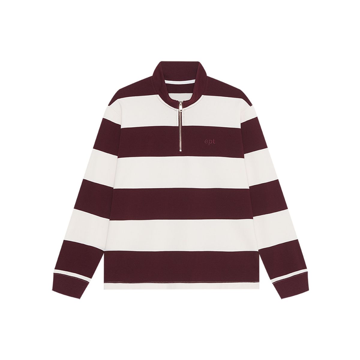 이피티(EPT) STRIPED RUGBY HALF ZIP UP (BURGUNDY)