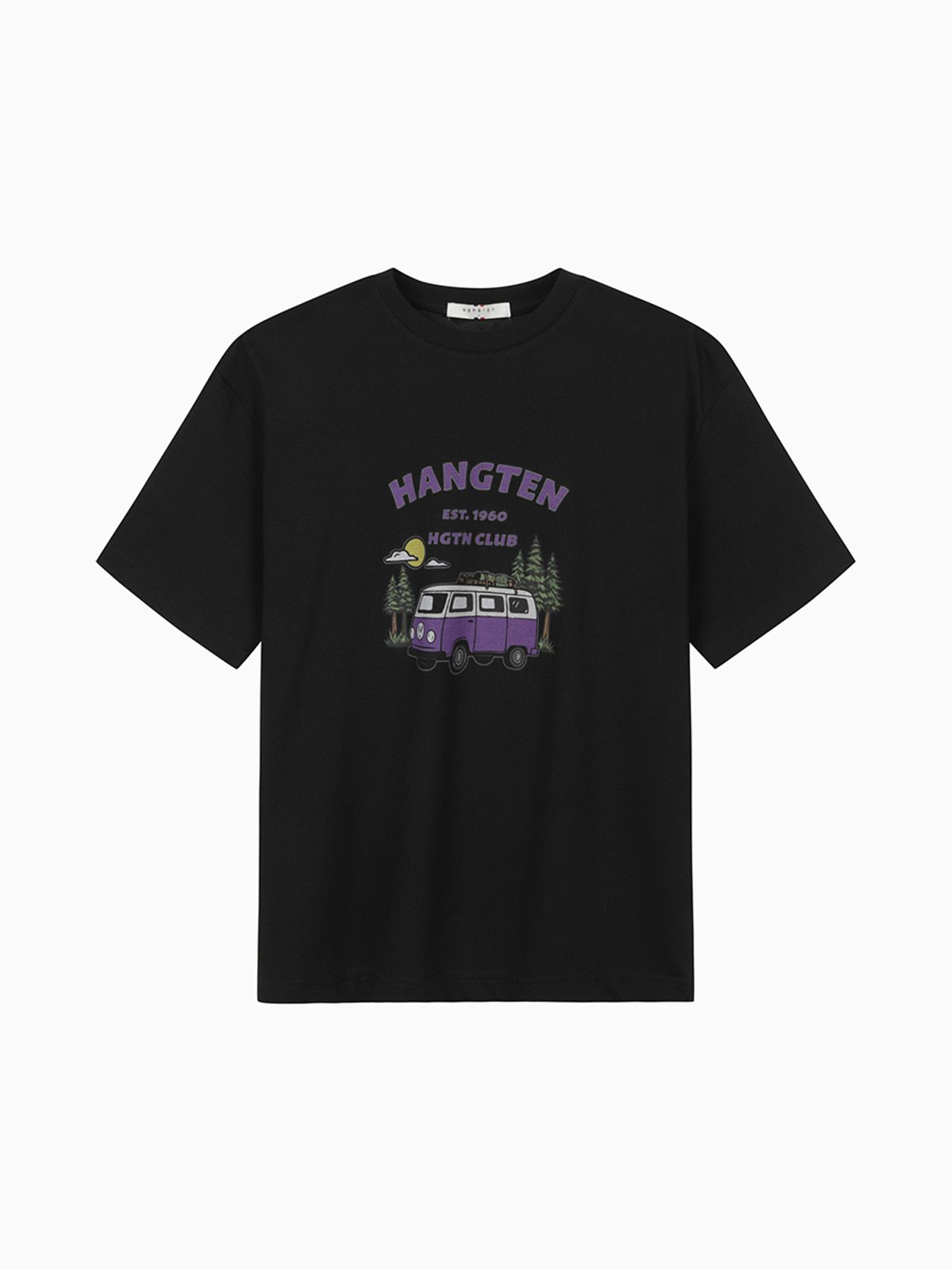 행텐(HANGTEN) 공용 프론트 빅 그래픽 반팔 티셔츠_100(10570-031-420-31)