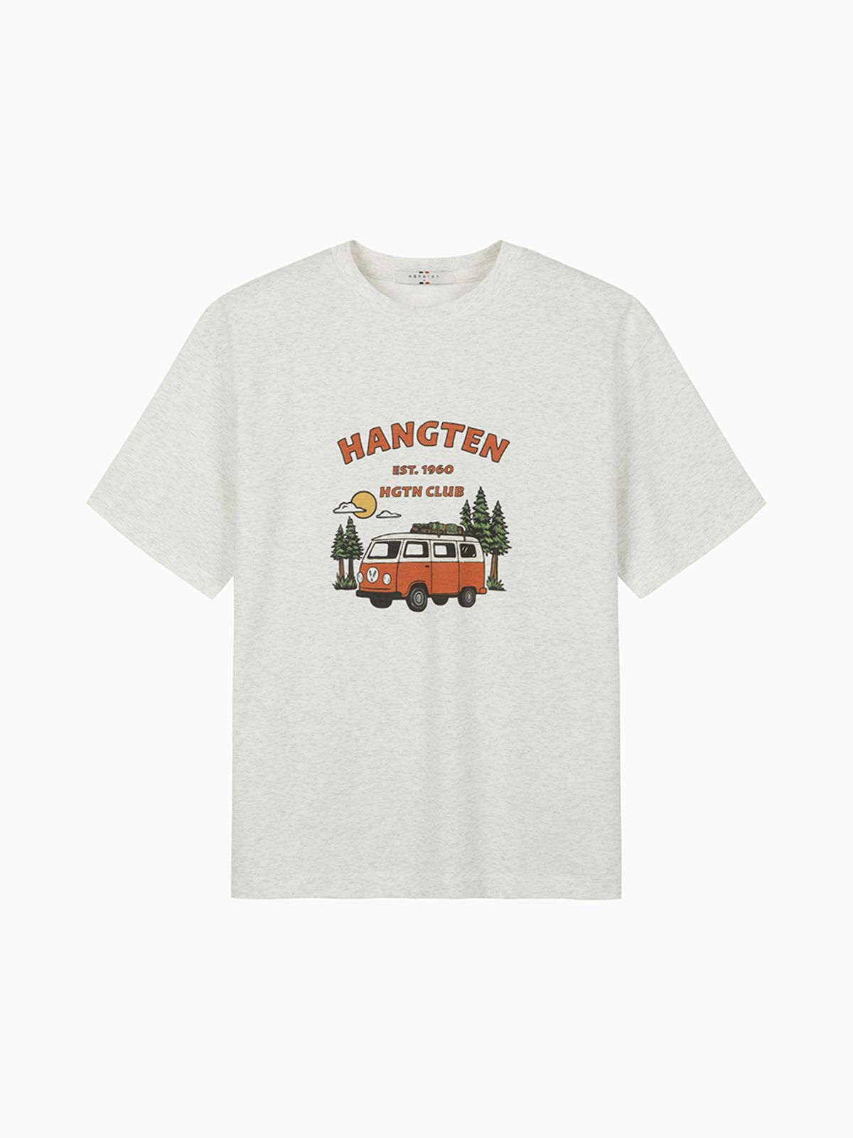 행텐(HANGTEN) 공용 프론트 빅 그래픽 반팔 티셔츠_101(10570-031-420-31)