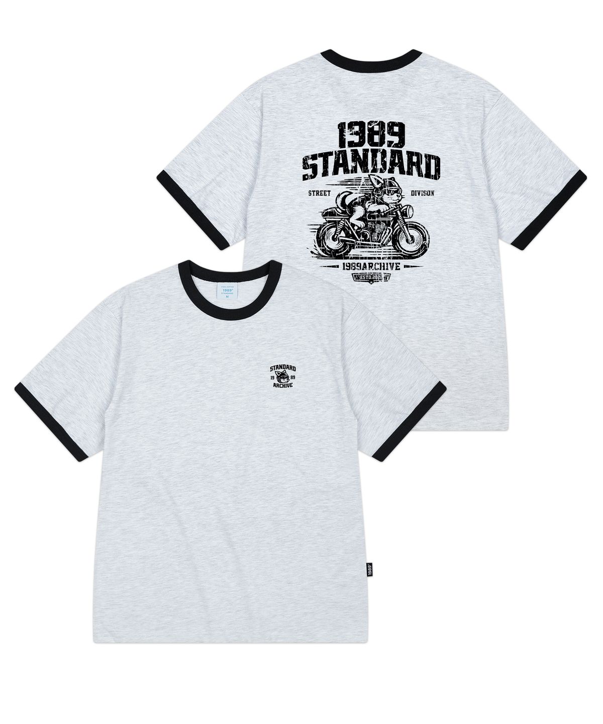 1989스탠다드(1989STANDARD) RIDING DOG 1989 쿨 코튼 링거 반소매 (SRSSTD-0261)