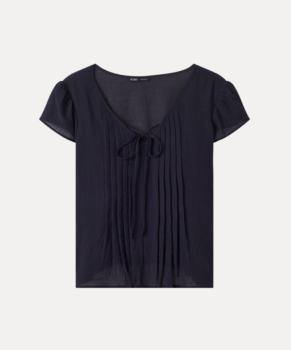 미쏘(MIXXO) 브이넥 핀턱 블라우스_MIWBWG522G