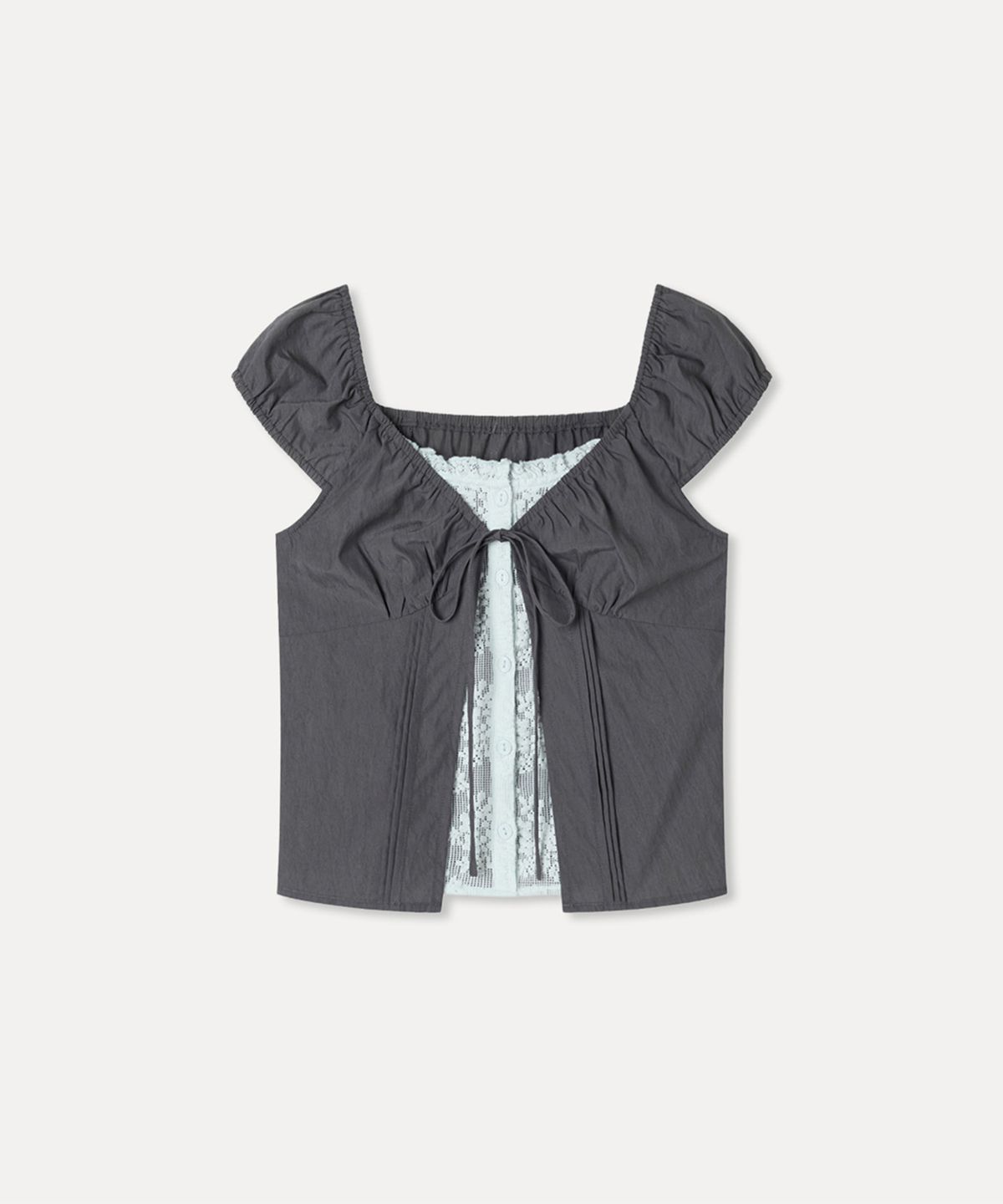 미쏘(MIXXO) 배색 레이어드 블라우스_MIWBWG609G