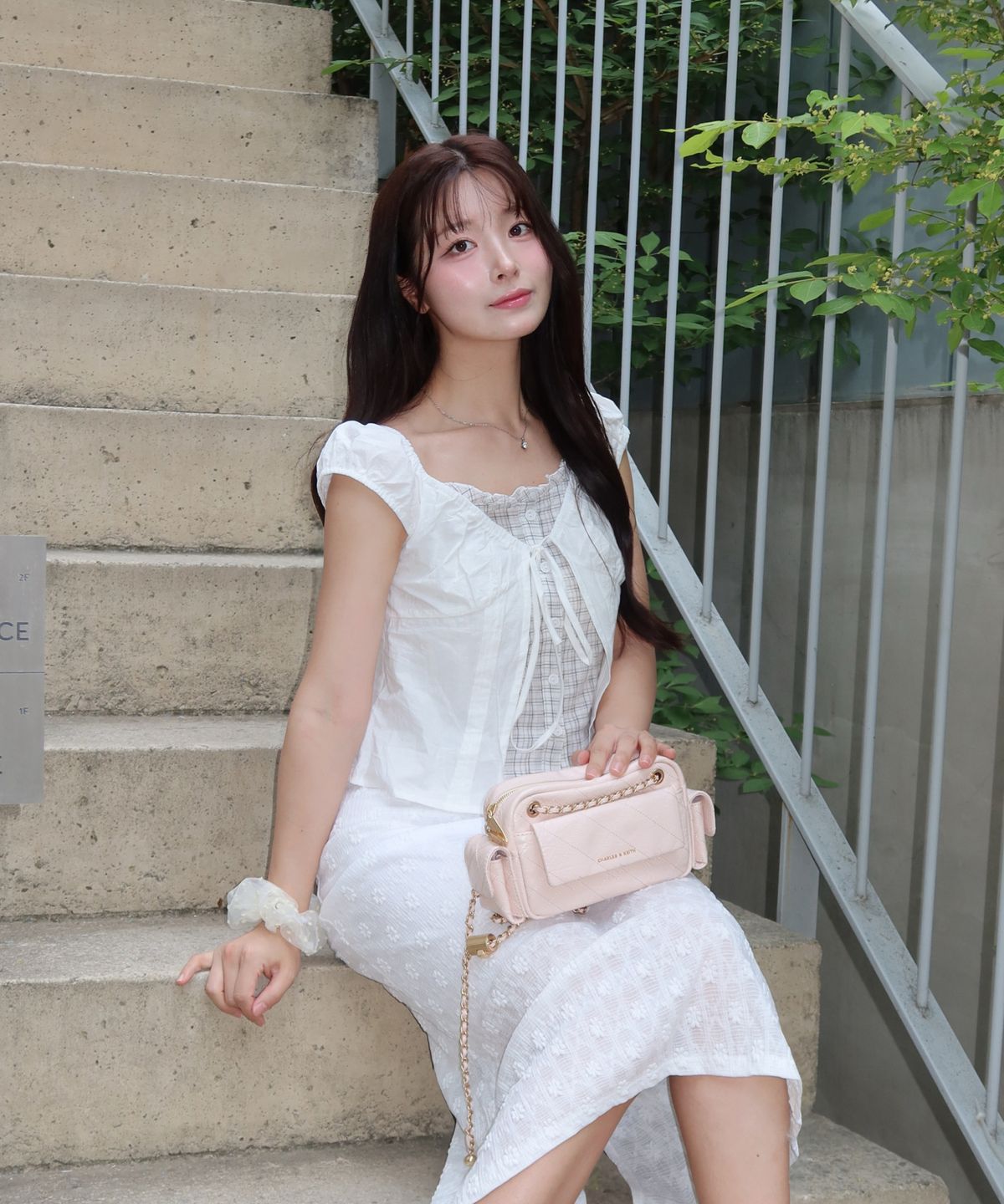 미쏘(MIXXO) 배색 레이어드 블라우스_MIWBWG609G