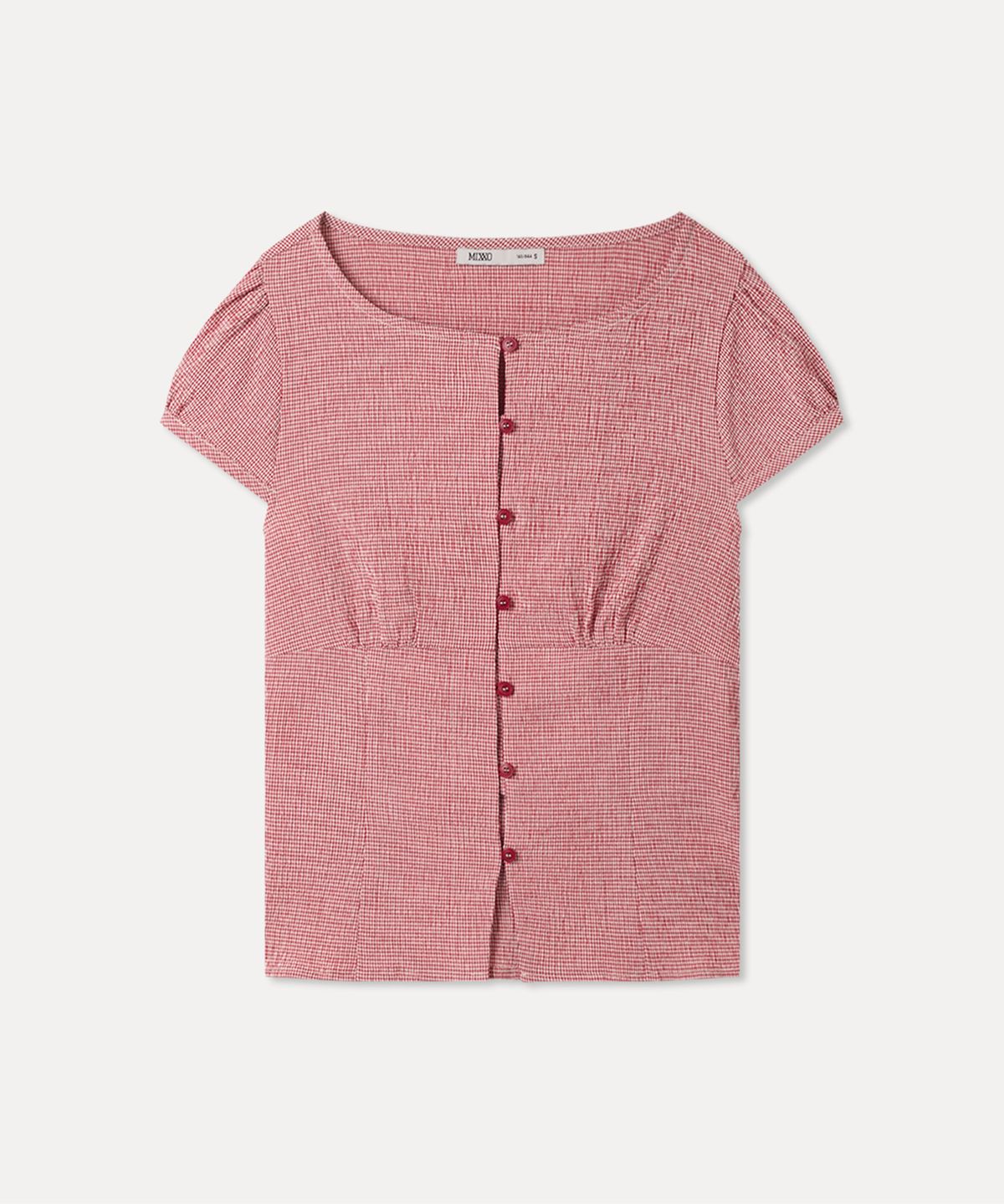 미쏘(MIXXO) 깅엄 체크 블라우스_MIWBWG629G