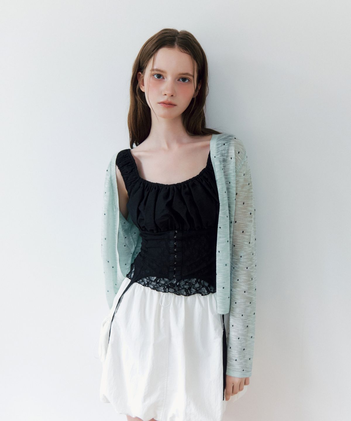 미쏘(MIXXO) 스트링 미니스커트 팬츠_MIWTHG713G