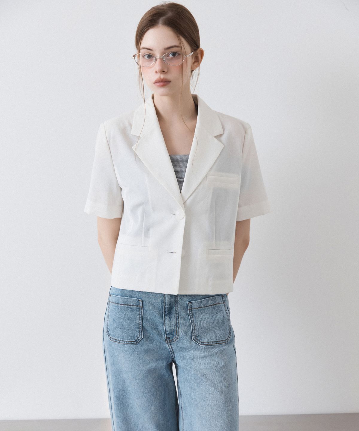 미쏘(MIXXO) 포켓 와이드 플레어 데님 RE TJG326J_MIWTJG51QJ