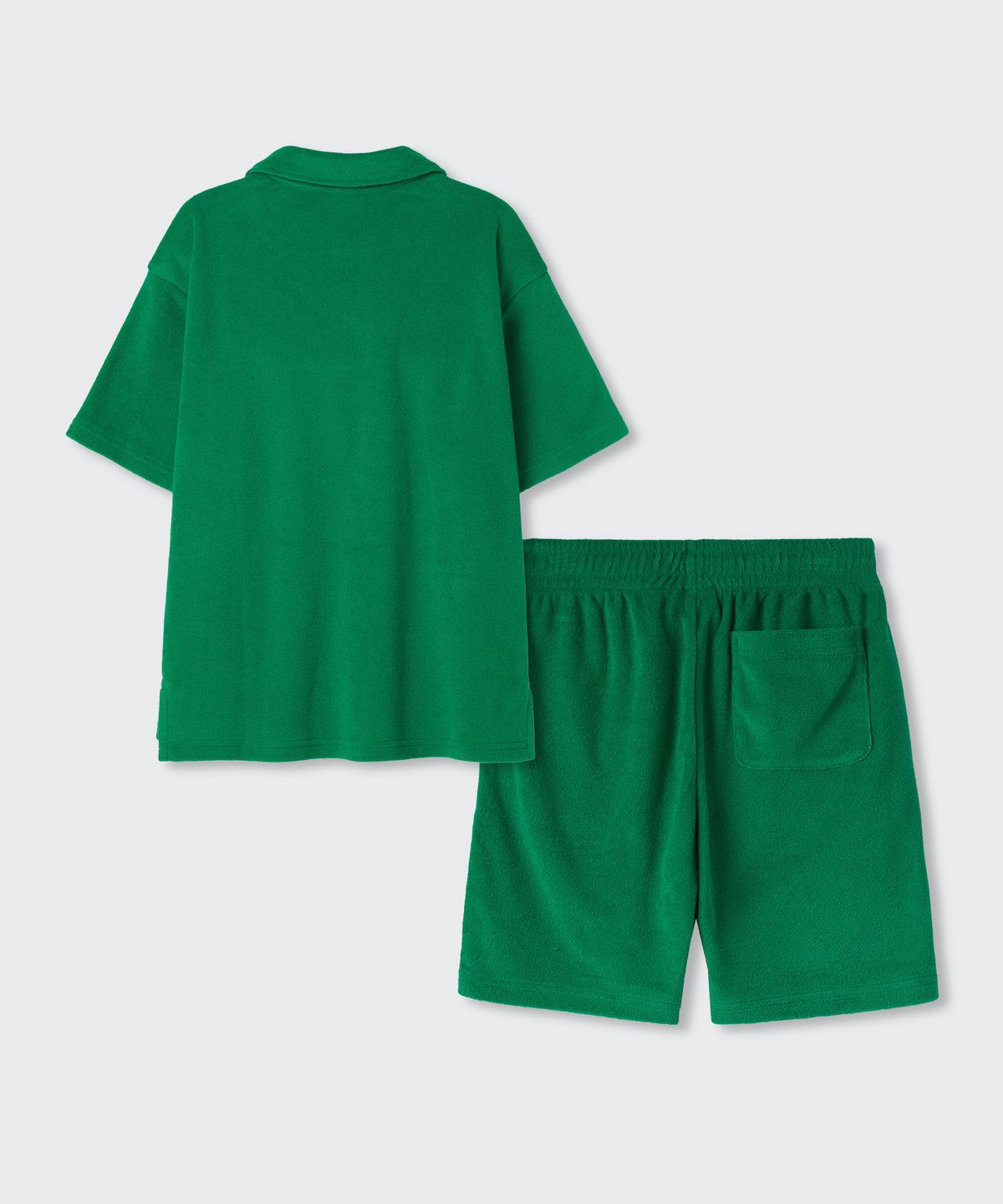 무신사 스탠다드 키즈(MUSINSA STANDARD KIDS) 테리 클로스 폴로 셔츠 & 테리 클로스 쇼츠 셋업 [아이리시 그린]