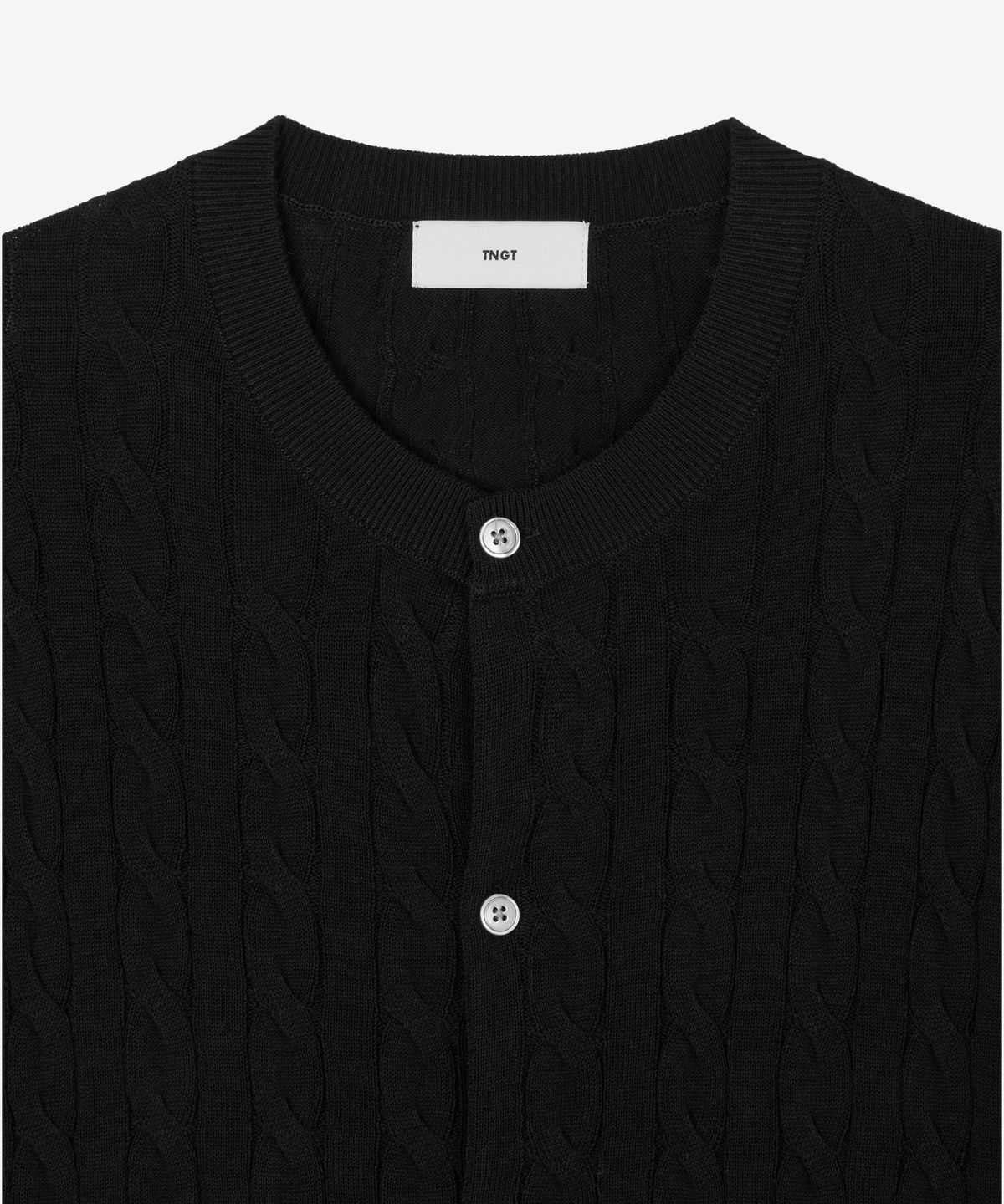 티엔지티 우먼(TNGT WOMAN) W Cable Knit Cardigan (Black) TNSW6E208BK
