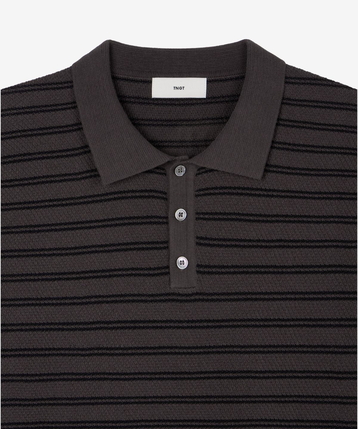 티엔지티 우먼(TNGT WOMAN) W Striped Polo Washable Knit (Greyish Brown) TNSW6E202W2