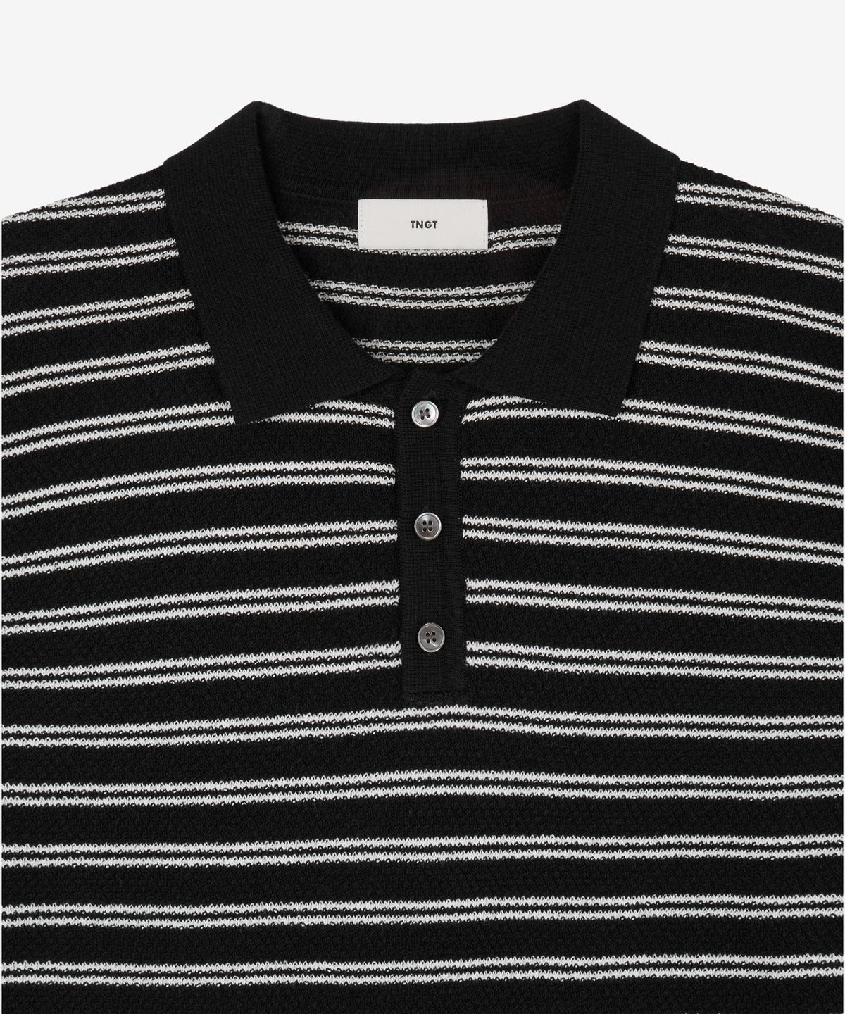 티엔지티 우먼(TNGT WOMAN) W Striped Polo Washable Knit (Black) TNSW6E202BK