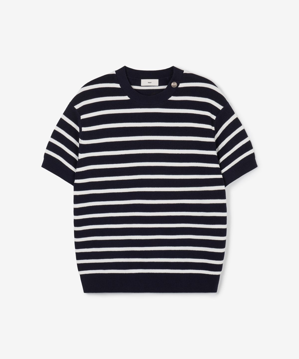 티엔지티 우먼(TNGT WOMAN) W Striped Button Knit (Navy) TNSW6E205N2