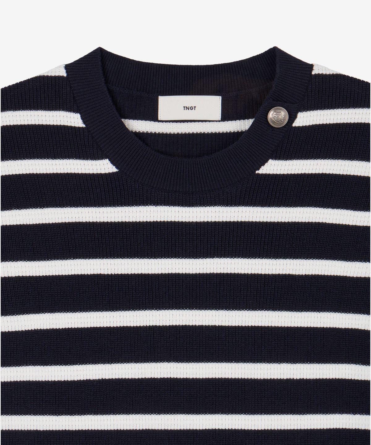 티엔지티 우먼(TNGT WOMAN) W Striped Button Knit (Navy) TNSW6E205N2