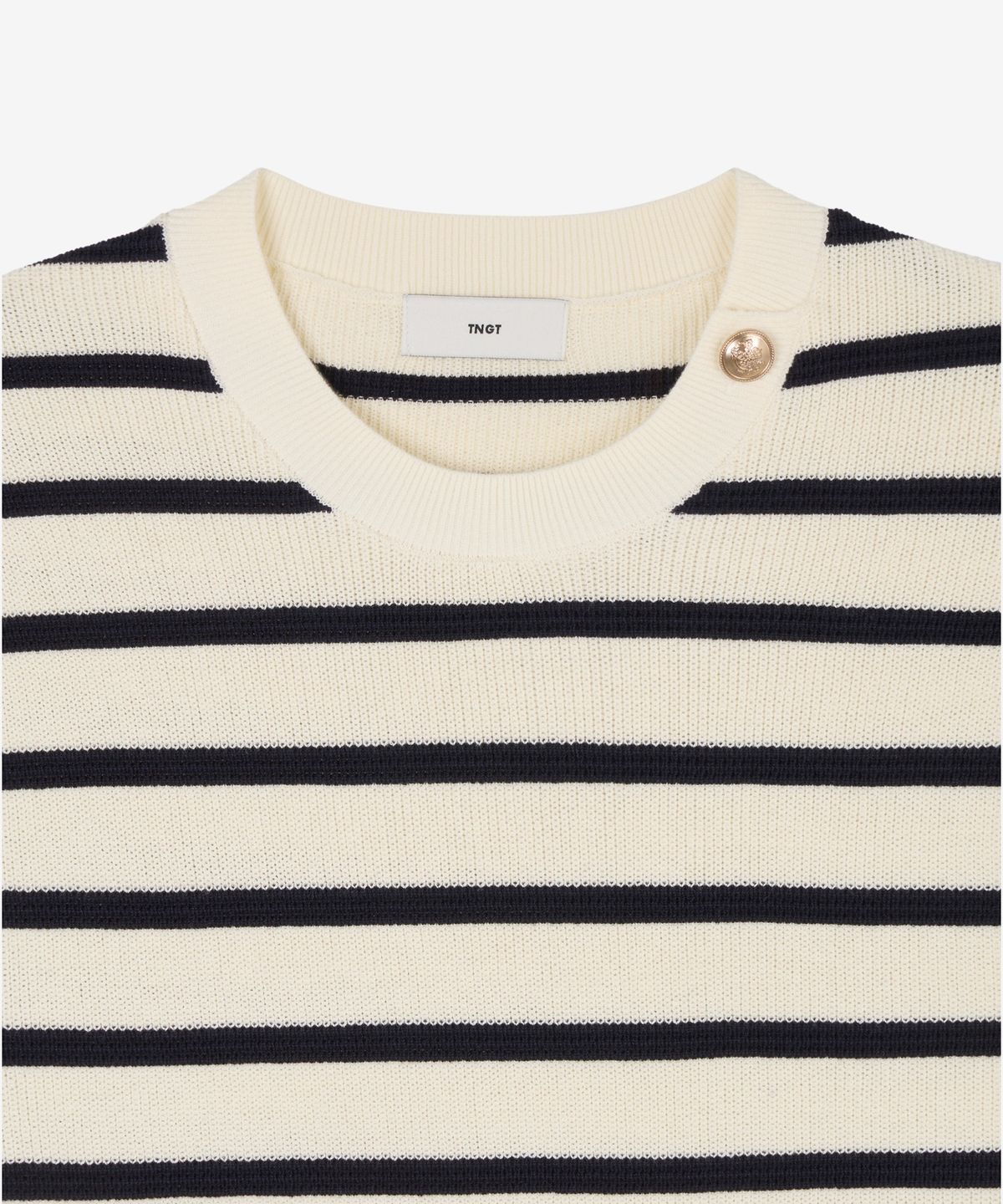 티엔지티 우먼(TNGT WOMAN) W Striped Button Knit (Ivory) TNSW6E205I2