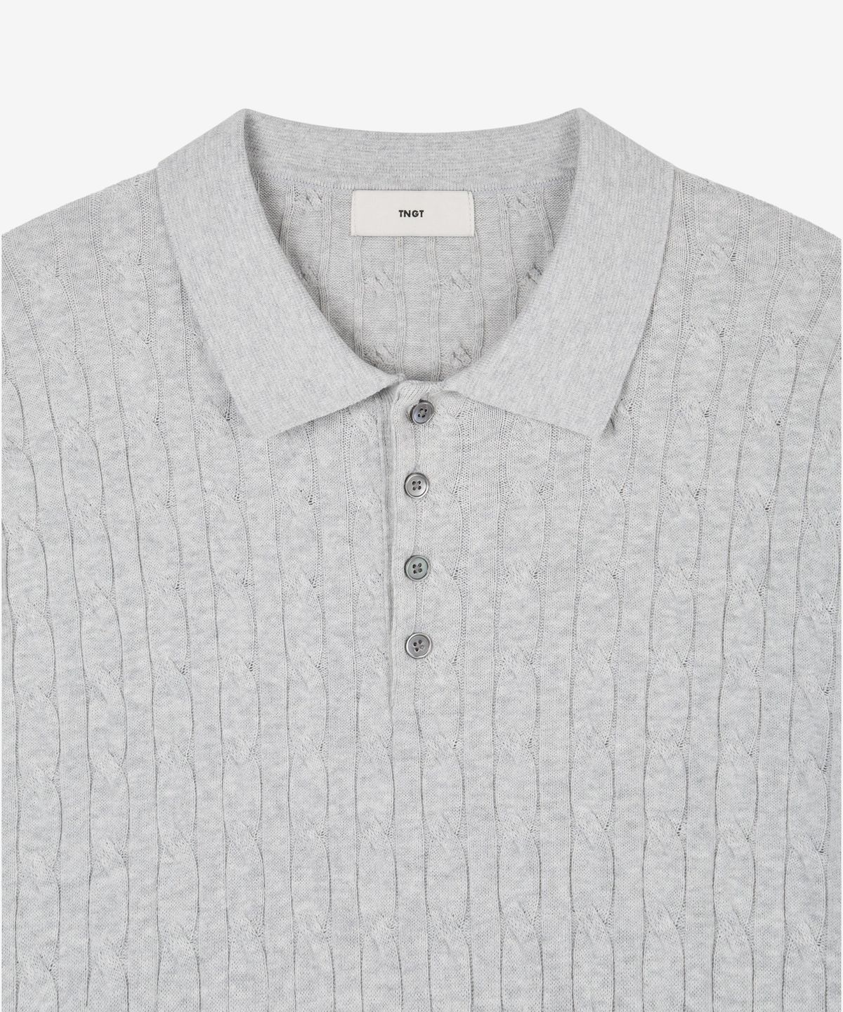 티엔지티 우먼(TNGT WOMAN) W Cable Polo Washable Knit (Melange Grey) TNSW6E206G2