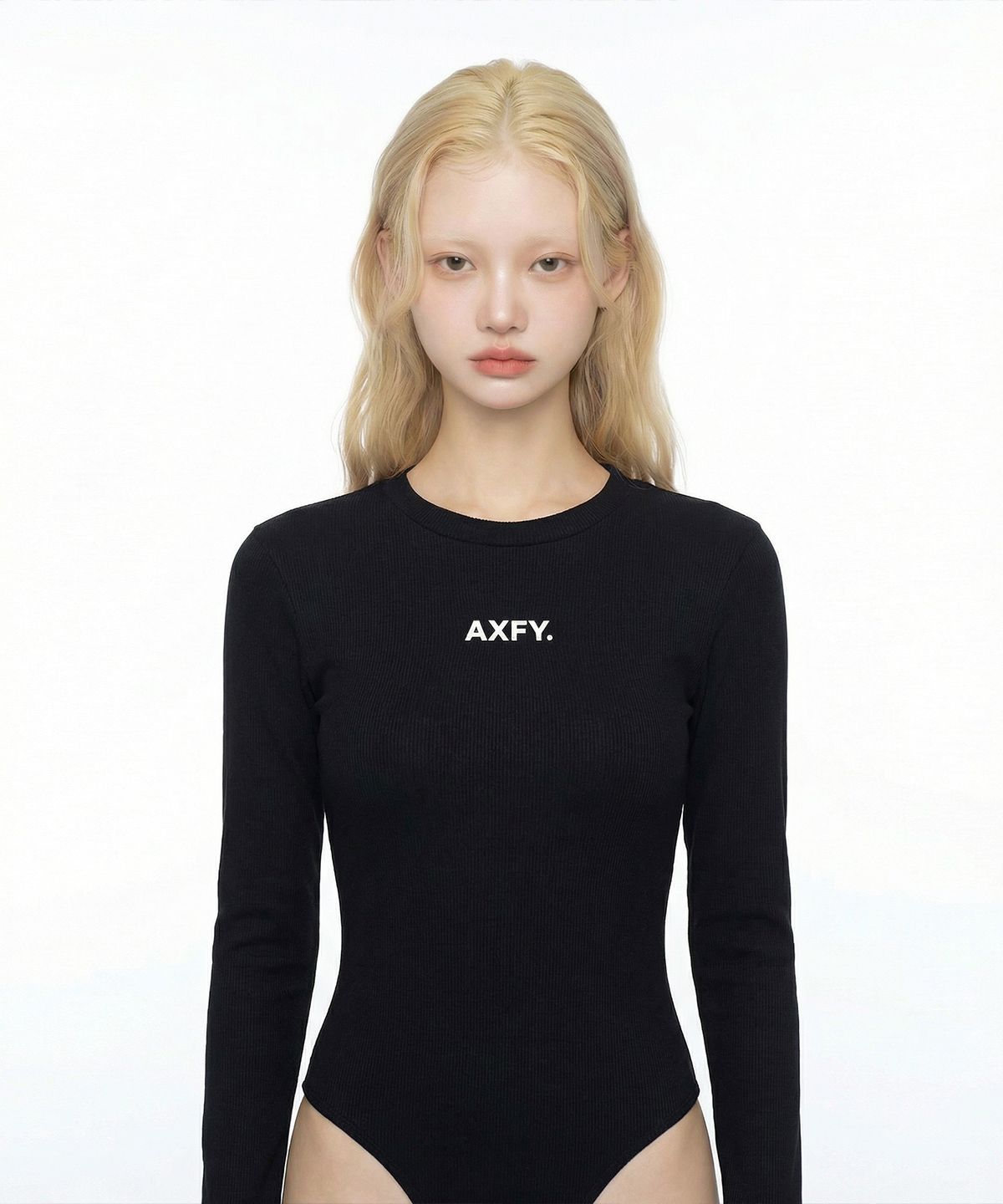 엑스파이(AXFY) 스몰 로고 바디수트 - 블랙