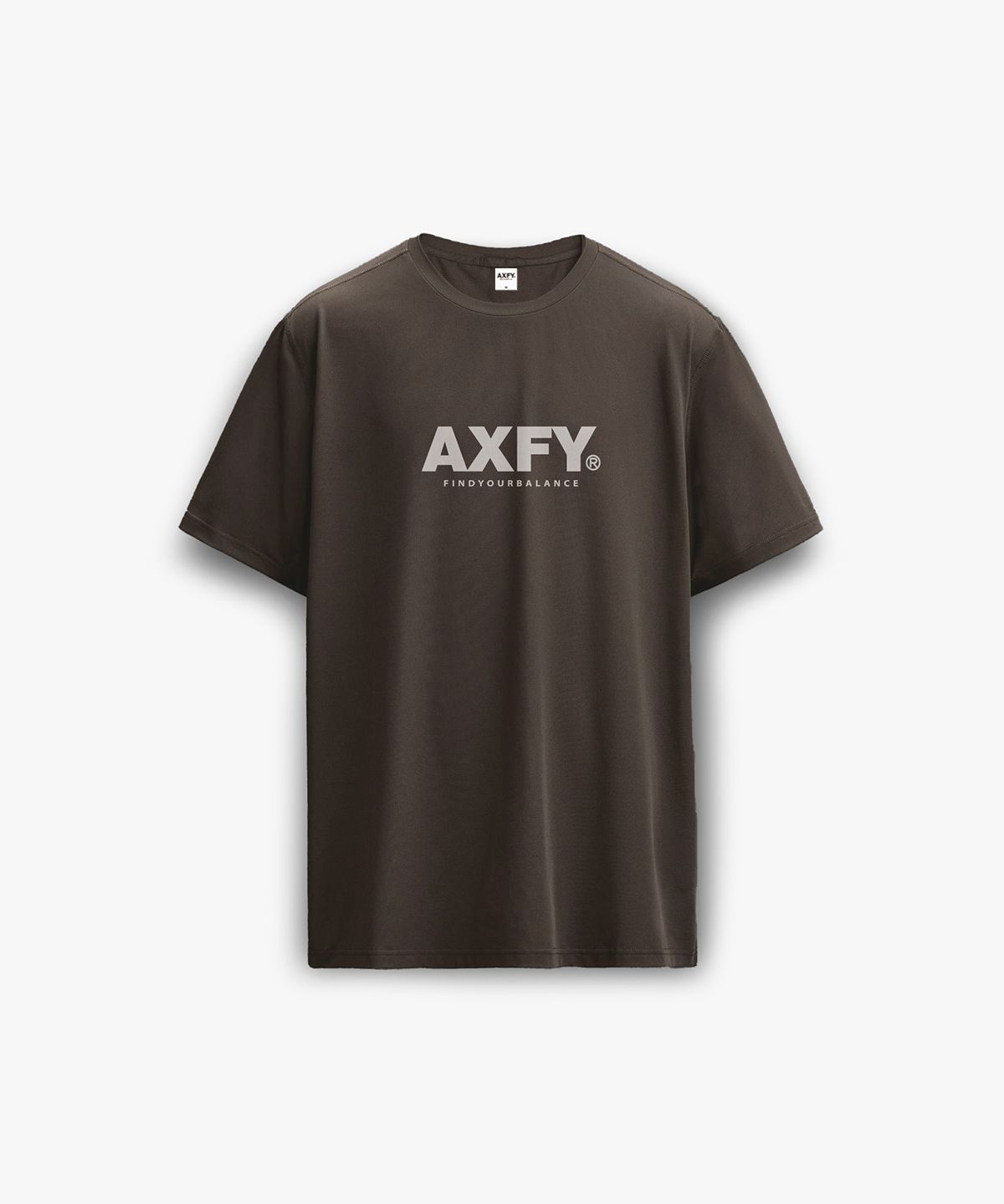 엑스파이(AXFY) 로고 쿨에버 러너 반팔티셔츠 - 모카