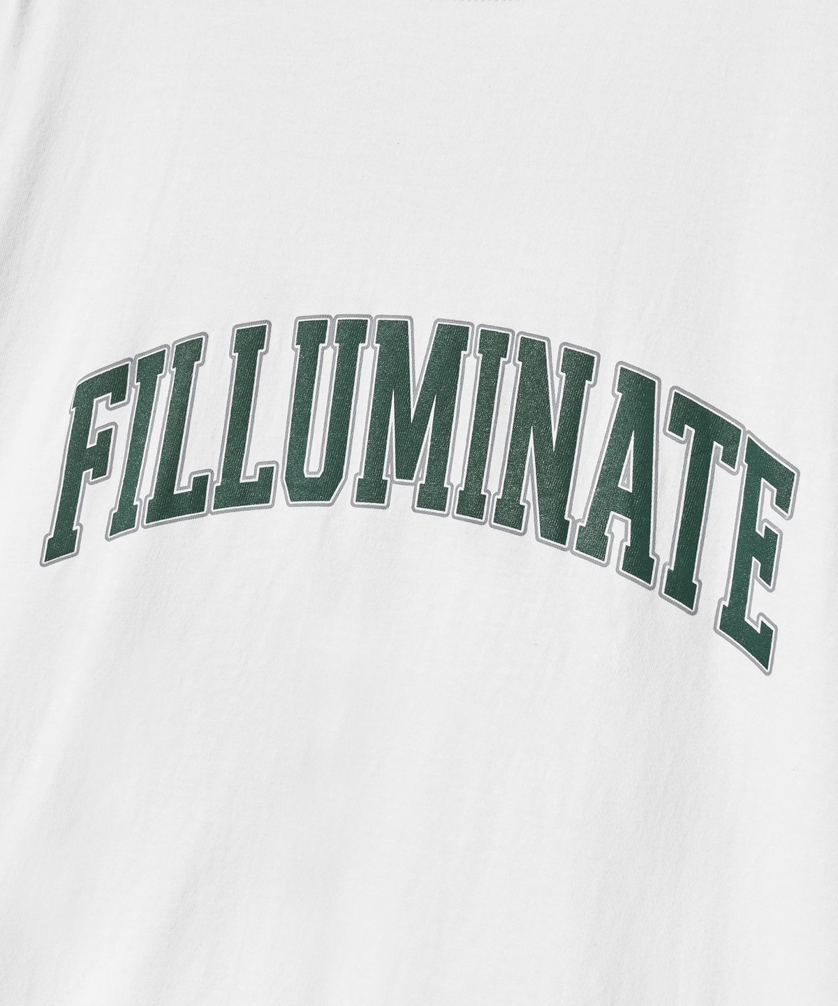 필루미네이트(FILLUMINATE) 투 톤 아치 로고 티셔츠-화이트