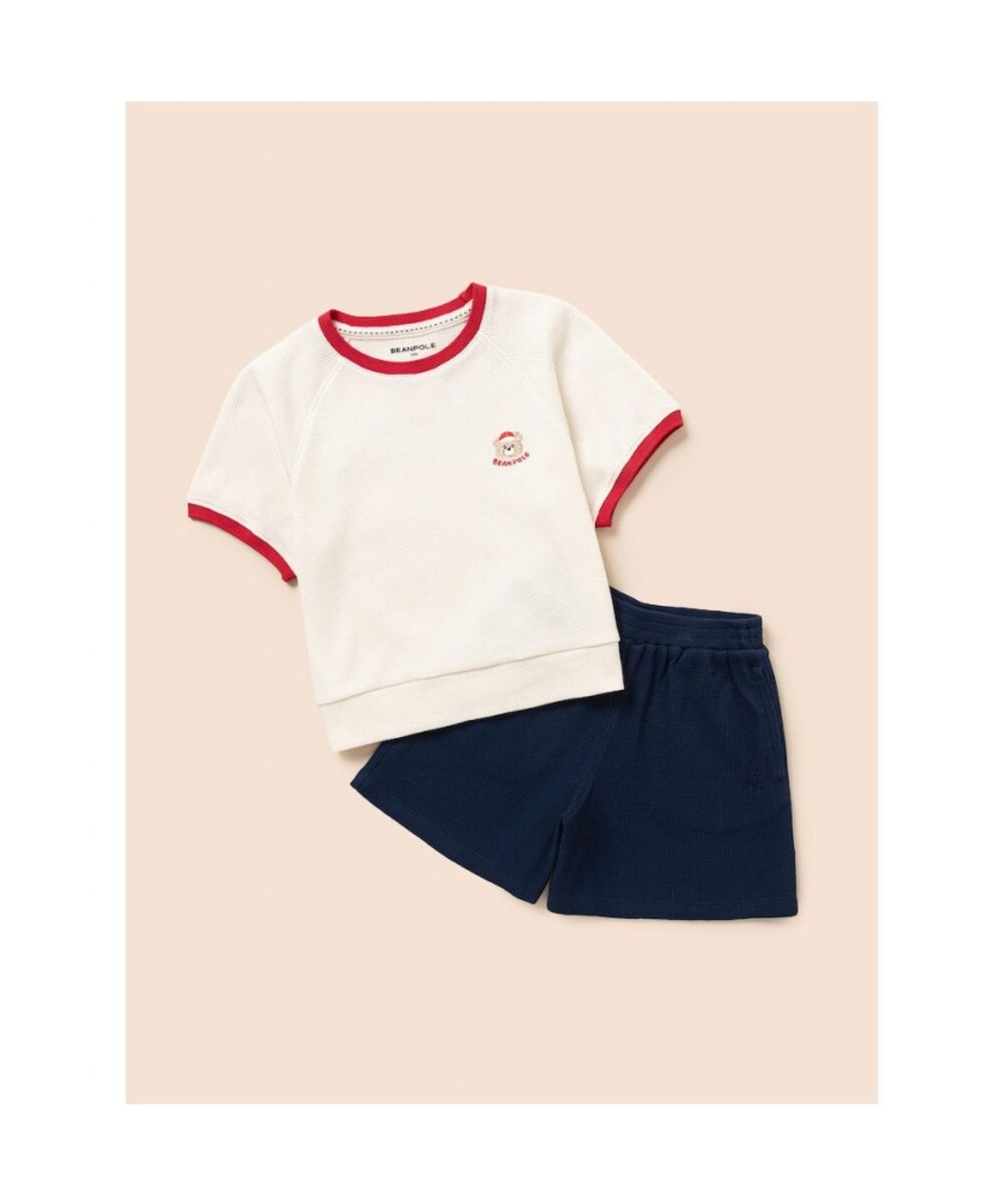 빈폴 키즈(BEANPOLE KIDS) 여아 달이 포인트 와플 상하 세트  아이보리 (BI6342G040)