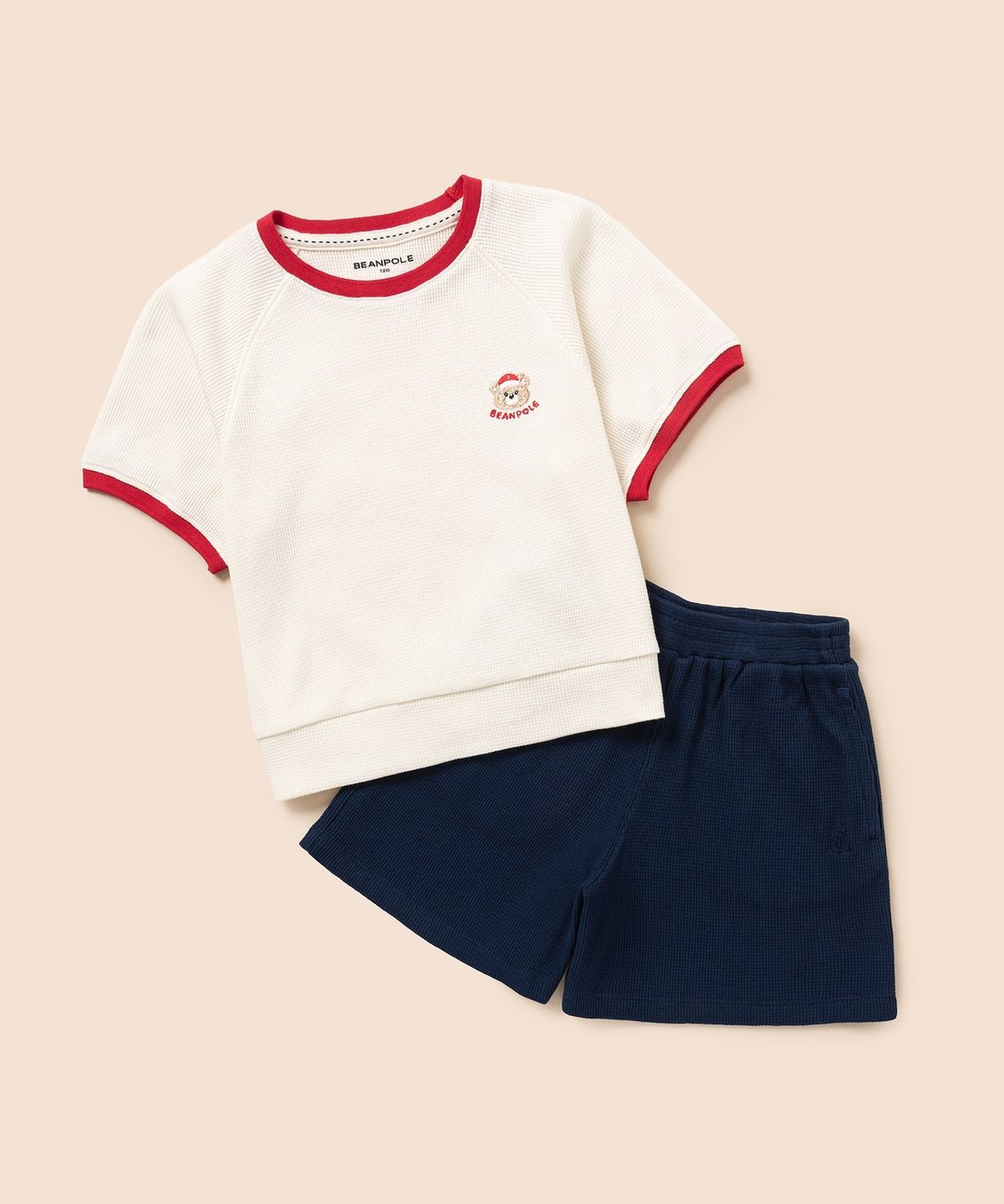 빈폴 키즈(BEANPOLE KIDS) 여아 달이 포인트 와플 상하 세트  아이보리 (BI6342G040)
