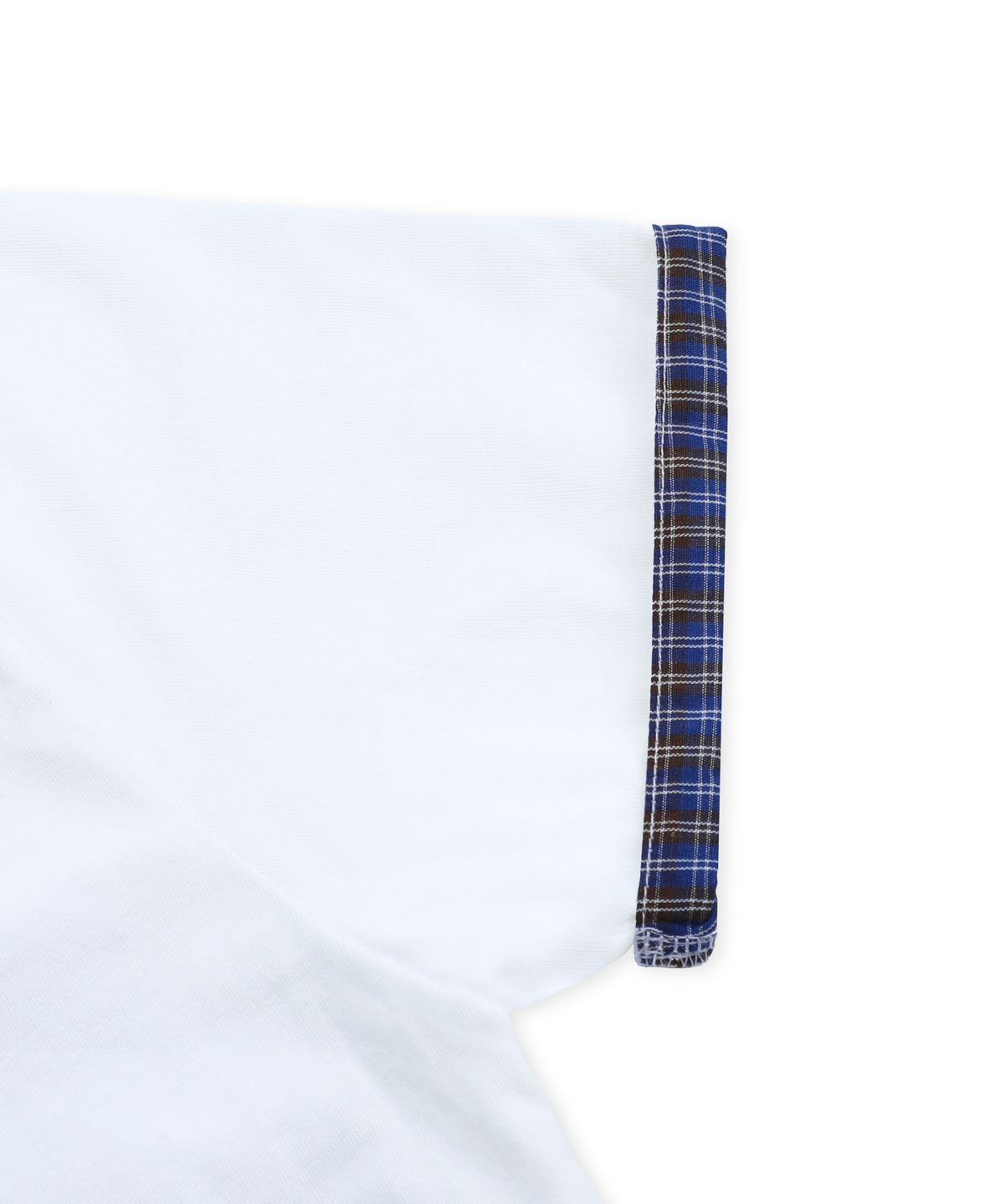 엑스톤즈(XTONZ) XTT163 웨이브 체크 롤업 티셔츠 (WHITE)