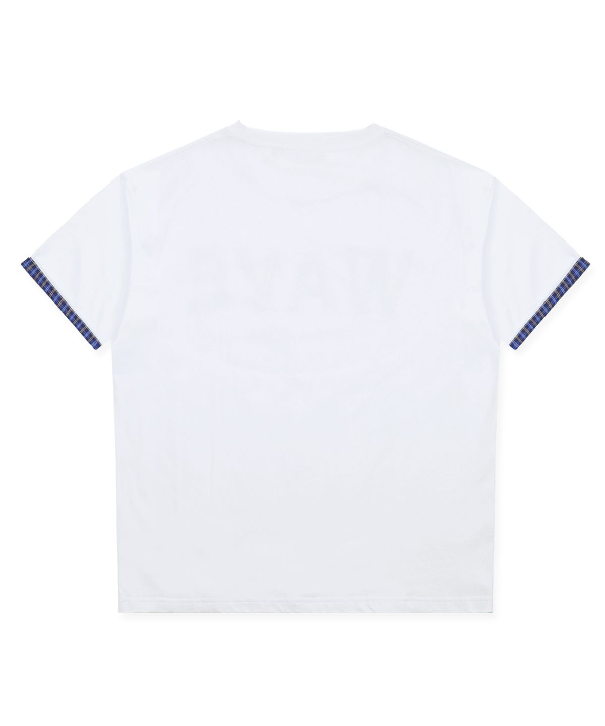 엑스톤즈(XTONZ) XTT163 웨이브 체크 롤업 티셔츠 (WHITE)
