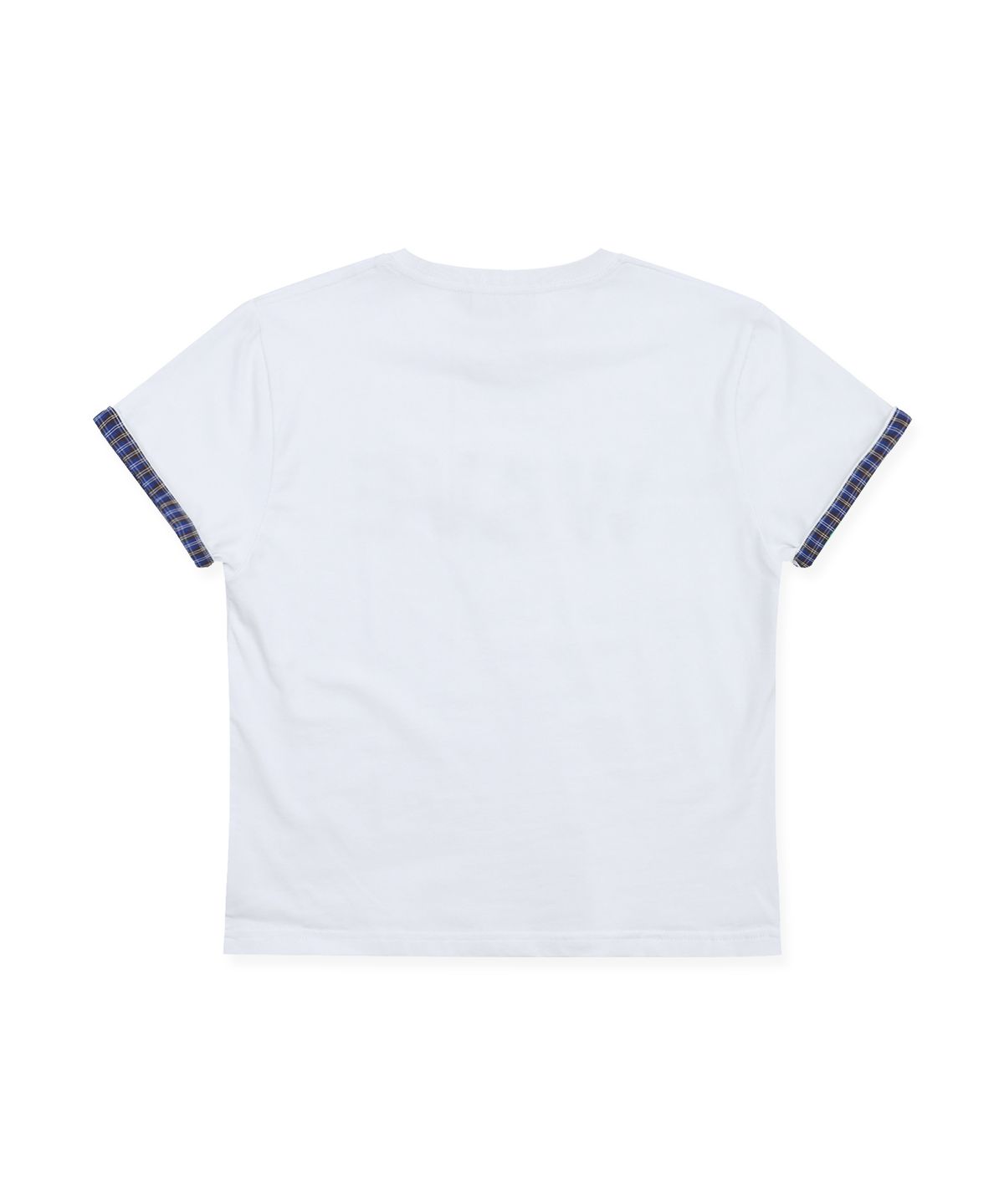 엑스톤즈(XTONZ) XTT163 웨이브 체크 롤업 티셔츠 (WHITE)