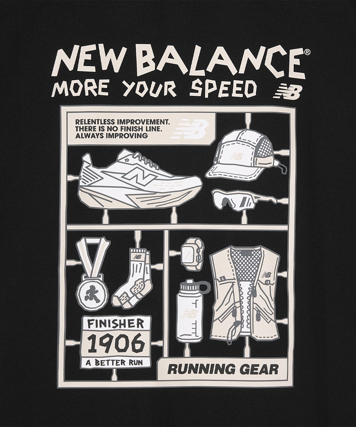 뉴발란스(NEW BALANCE) NBNEG25613 / UNI FROZEN 픽토그램 반팔티 (BLACK)