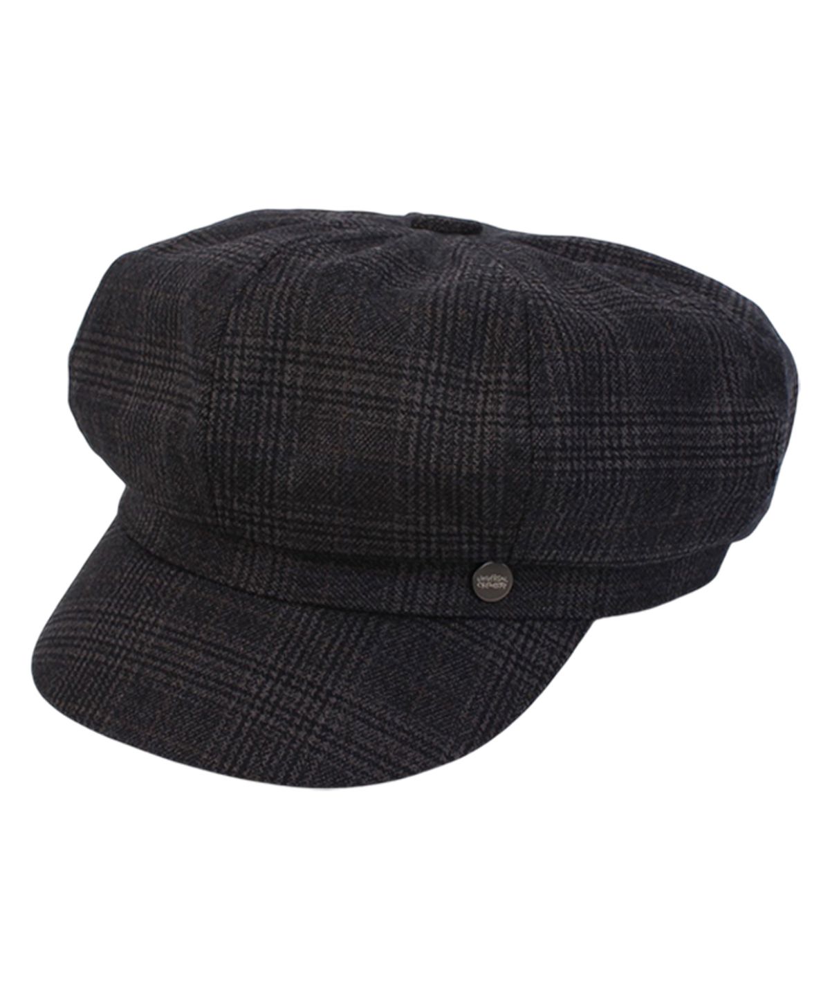 유니버셜 케미스트리(UNIVERSAL CHEMISTRY) Glencheck Logo Black Newsboy Cap 뉴스보이캡