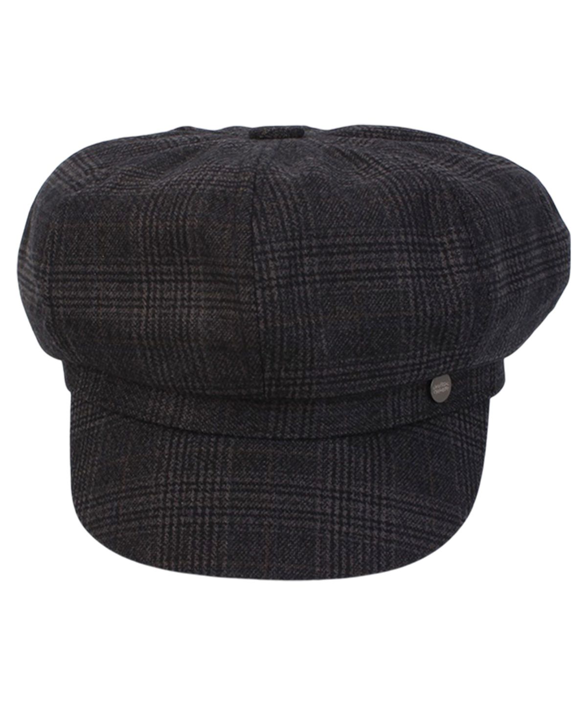 유니버셜 케미스트리(UNIVERSAL CHEMISTRY) Glencheck Logo Black Newsboy Cap 뉴스보이캡