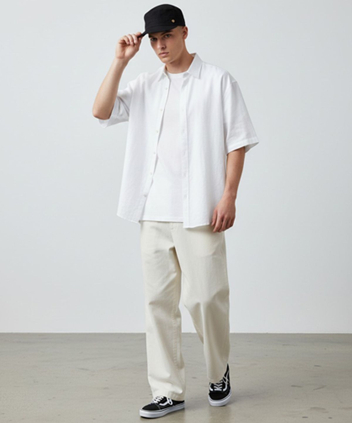 유니버셜 케미스트리(UNIVERSAL CHEMISTRY) Vintage Washing Black Marine Cap 마린캡