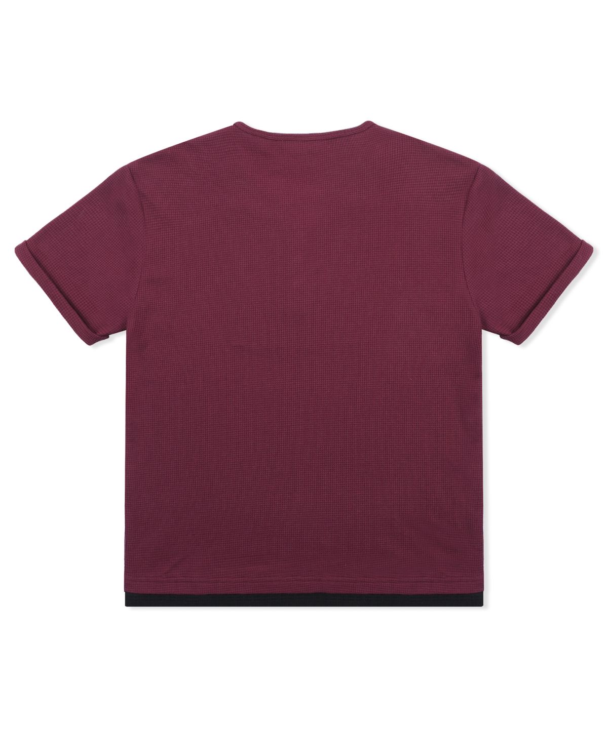 엑스톤즈(XTONZ) XTT158 레이어드 와플 헨리넥 티셔츠 (BURGUNDY)