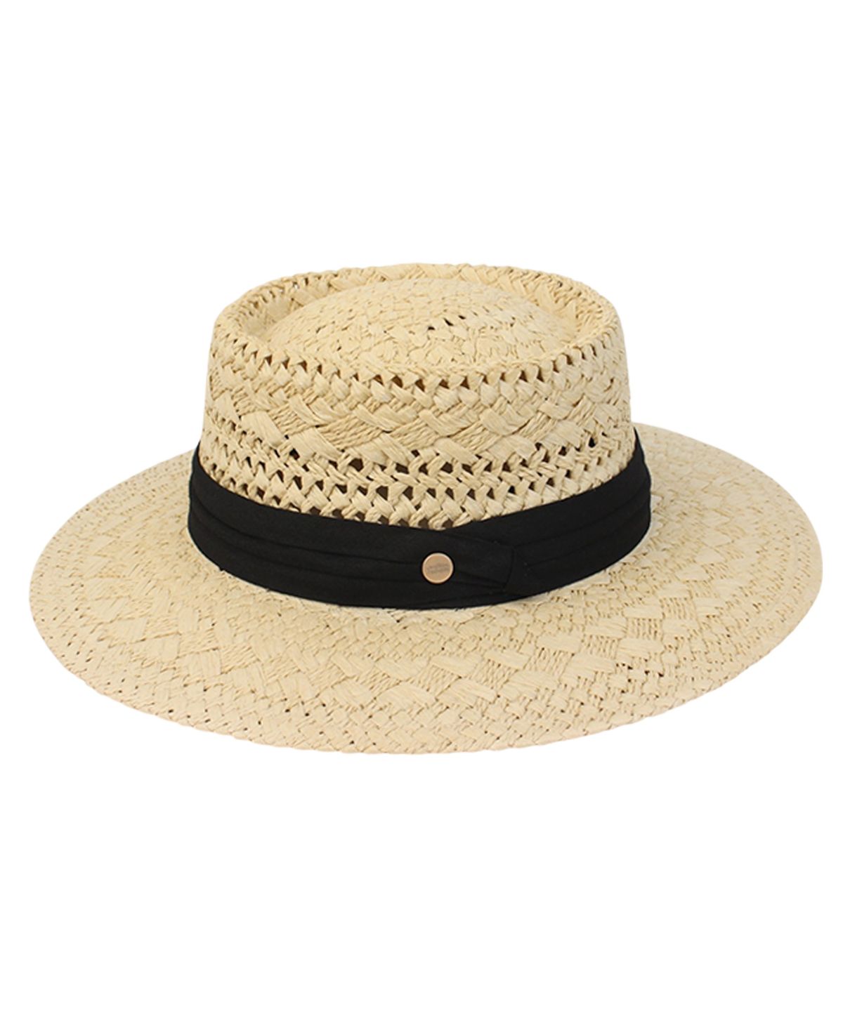 유니버셜 케미스트리(UNIVERSAL CHEMISTRY) SanJose BK line Beige Panama Hat 파나마햇