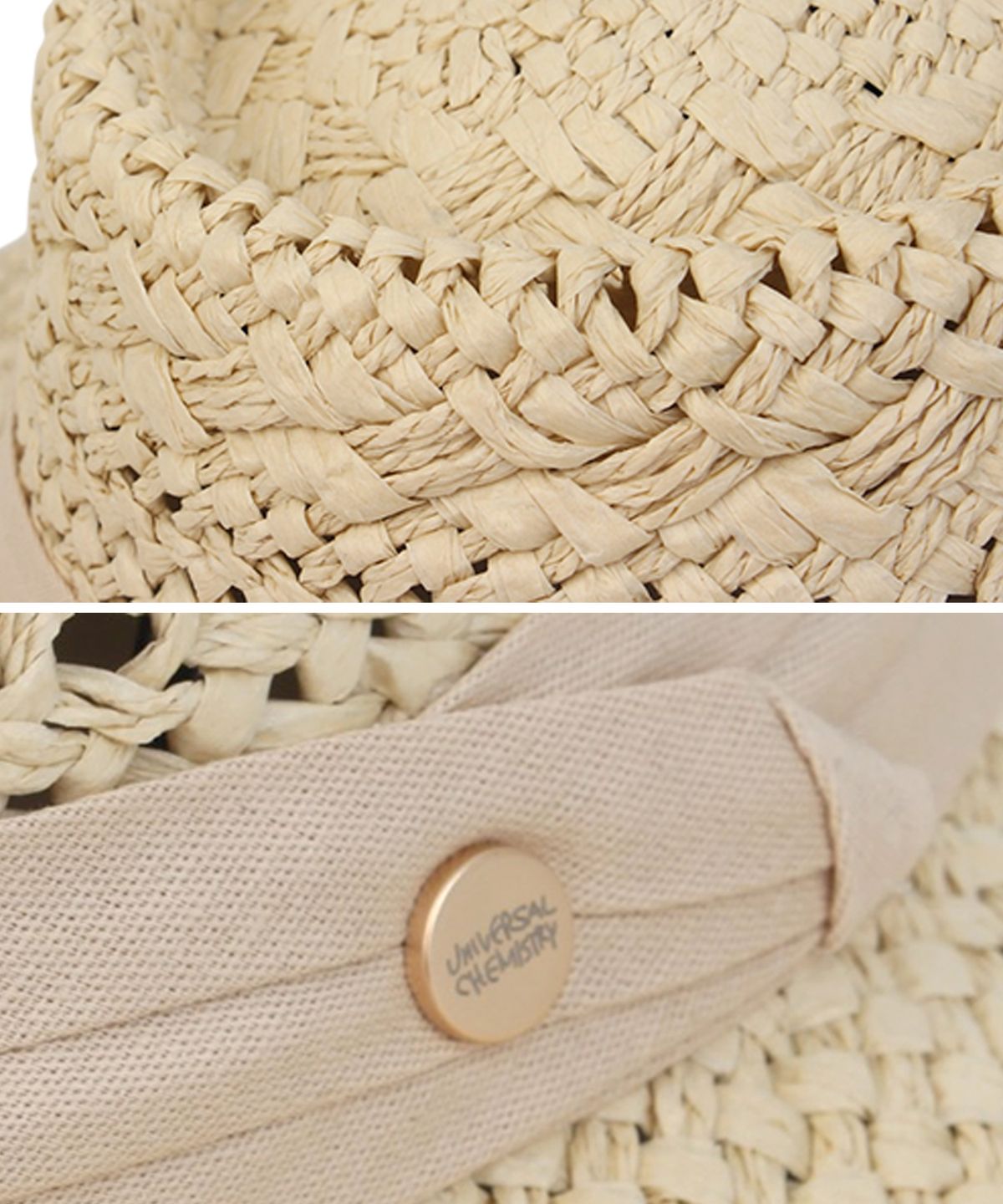 유니버셜 케미스트리(UNIVERSAL CHEMISTRY) SanJose BG line Beige Panama Hat 파나마햇