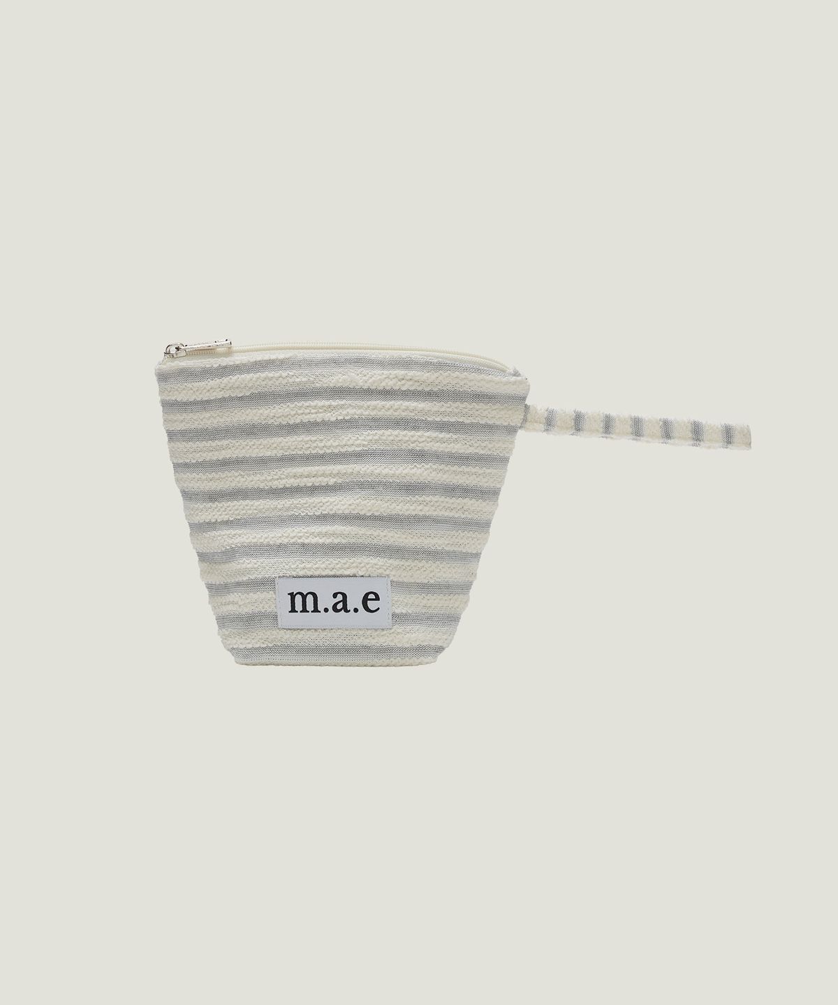 무쿠앤에보니(MUCU AND EBONY) Shell Pouch _ Stripe Ivory