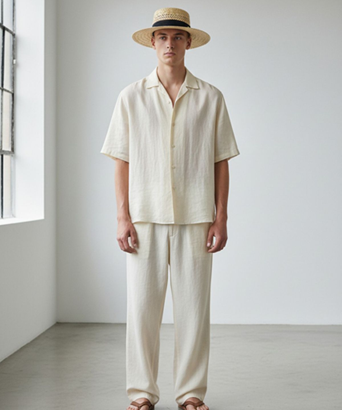 유니버셜 케미스트리(UNIVERSAL CHEMISTRY) SanJose BK line Brown Panama Hat 파나마햇