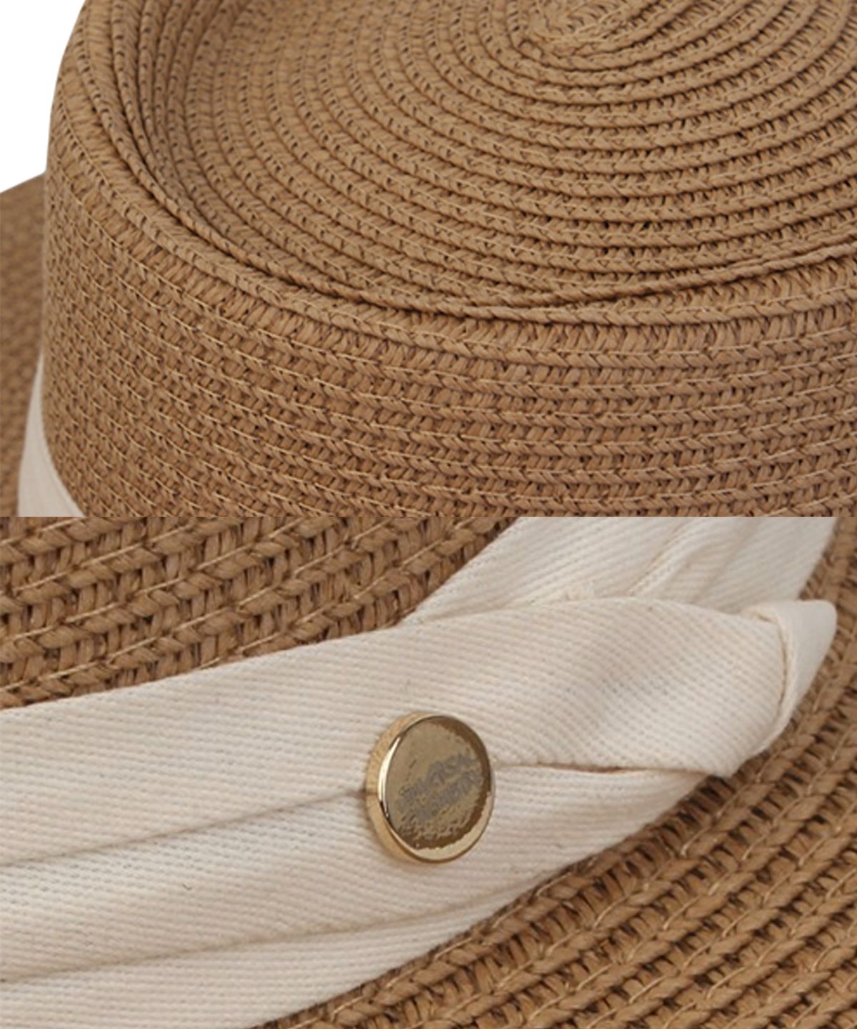 유니버셜 케미스트리(UNIVERSAL CHEMISTRY) Sweet BG line Brown Panama Hat 파나마햇