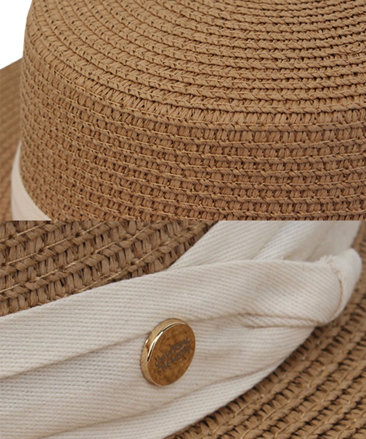 유니버셜 케미스트리(UNIVERSAL CHEMISTRY) Sweet Brown Flat Panama Hat 파나마햇