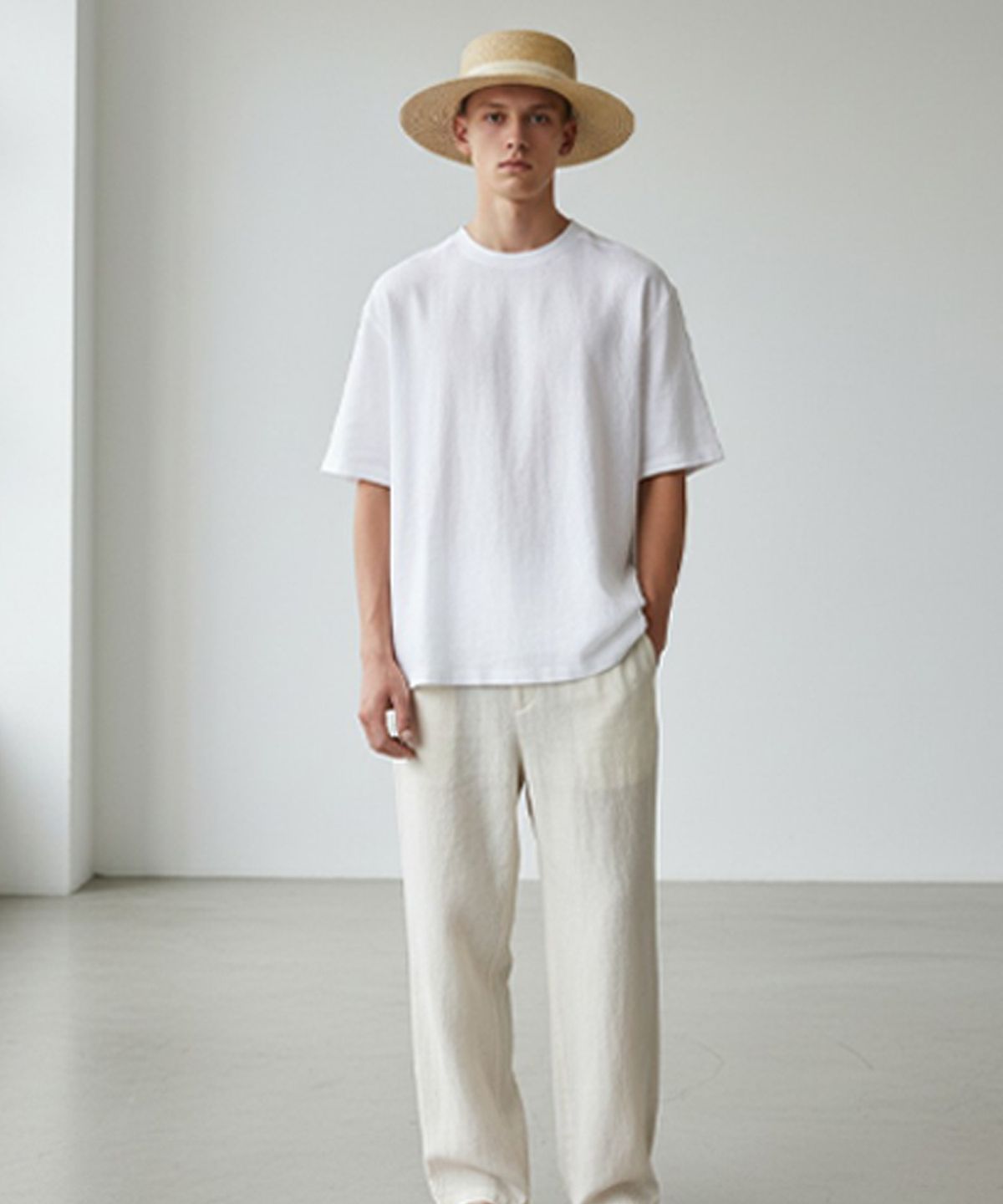 유니버셜 케미스트리(UNIVERSAL CHEMISTRY) Sweet Brown Flat Panama Hat 파나마햇