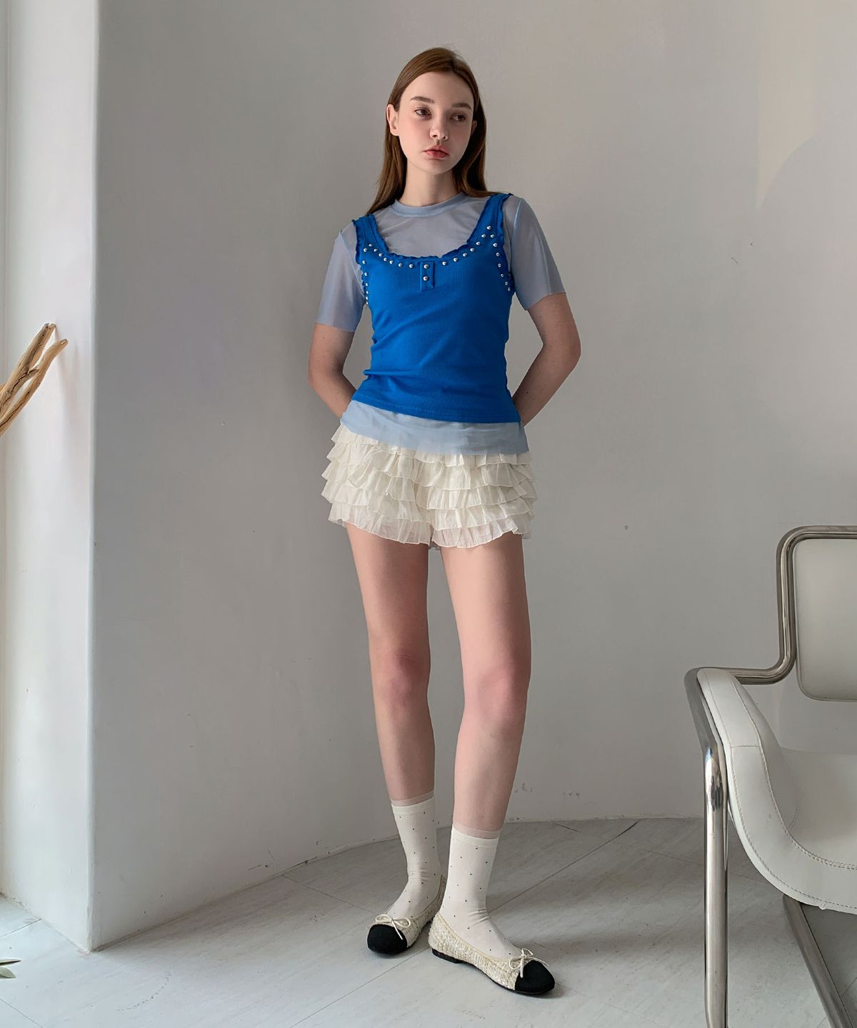 바스카라(VASCARA) Frill Cancan Banding Shorts (2colors)