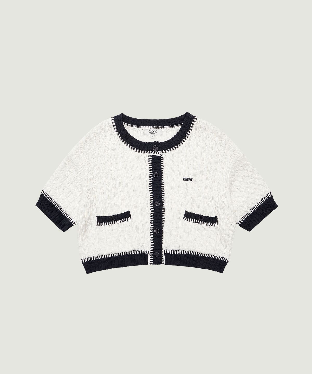 그로브(GROVE) DARCY H/S KNIT CARDIGAN (IVORY)