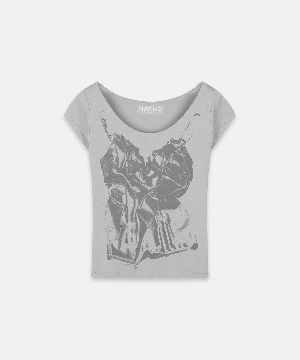 나체(NACHE) SLIP X-RAY PRINTED T-SHIRT GRAY