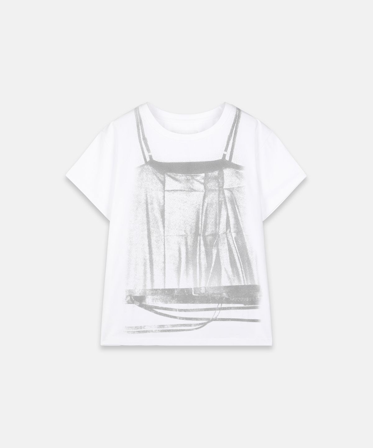나체(NACHE) BELT LAYER PRINTED T-SHIRT WHITE